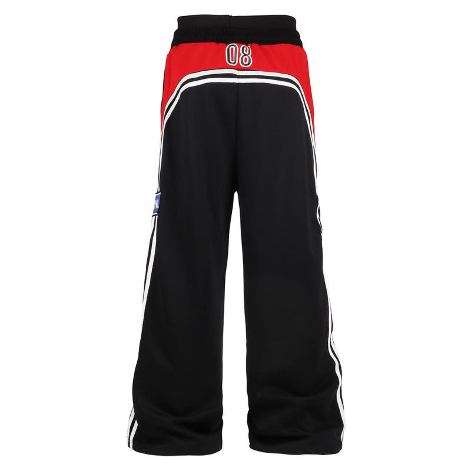 Japanese Brand Black Red Wide Leg Track Pants, Streetwear Athletic Pants Size US 28 / EU 44 - 2 Thumbnail
