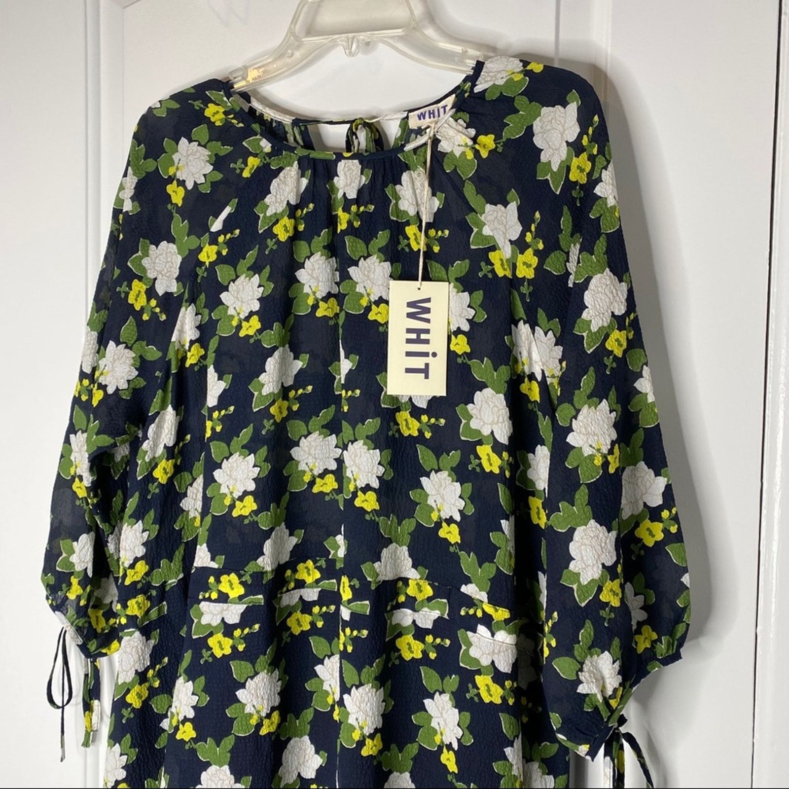 Anthropologie Anthropologie Whit Sadie Maxi Silk Floral Dress Navy Blue Size XS / US 0-2 / IT 36-38 - 5 Thumbnail