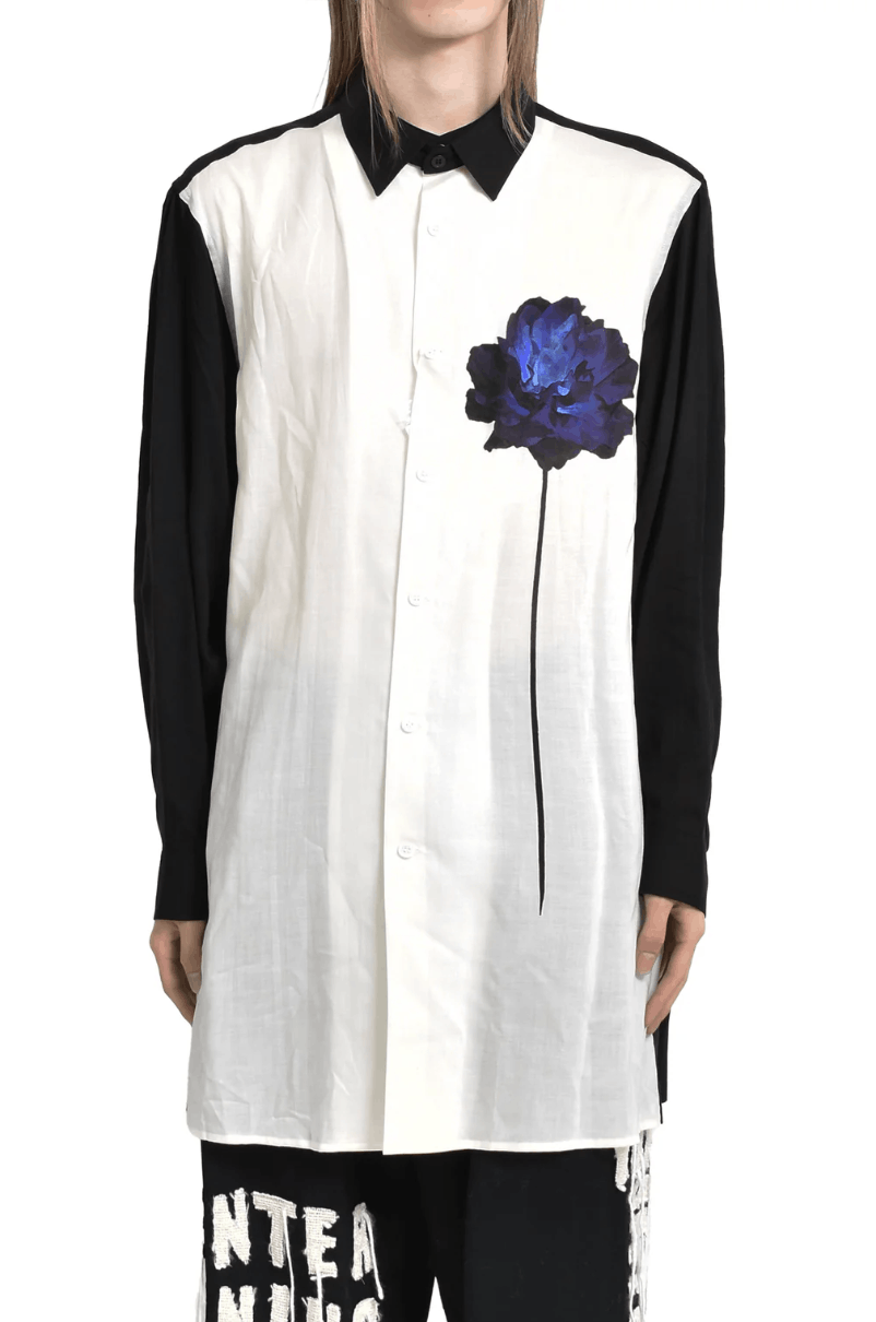 Y's for Men × Yohji Yamamoto Yohji Yamamoto Y's For Men - Cellulose One Blue Flower Shirt Size US M / EU 48-50 / 2 - 11 Thumbnail