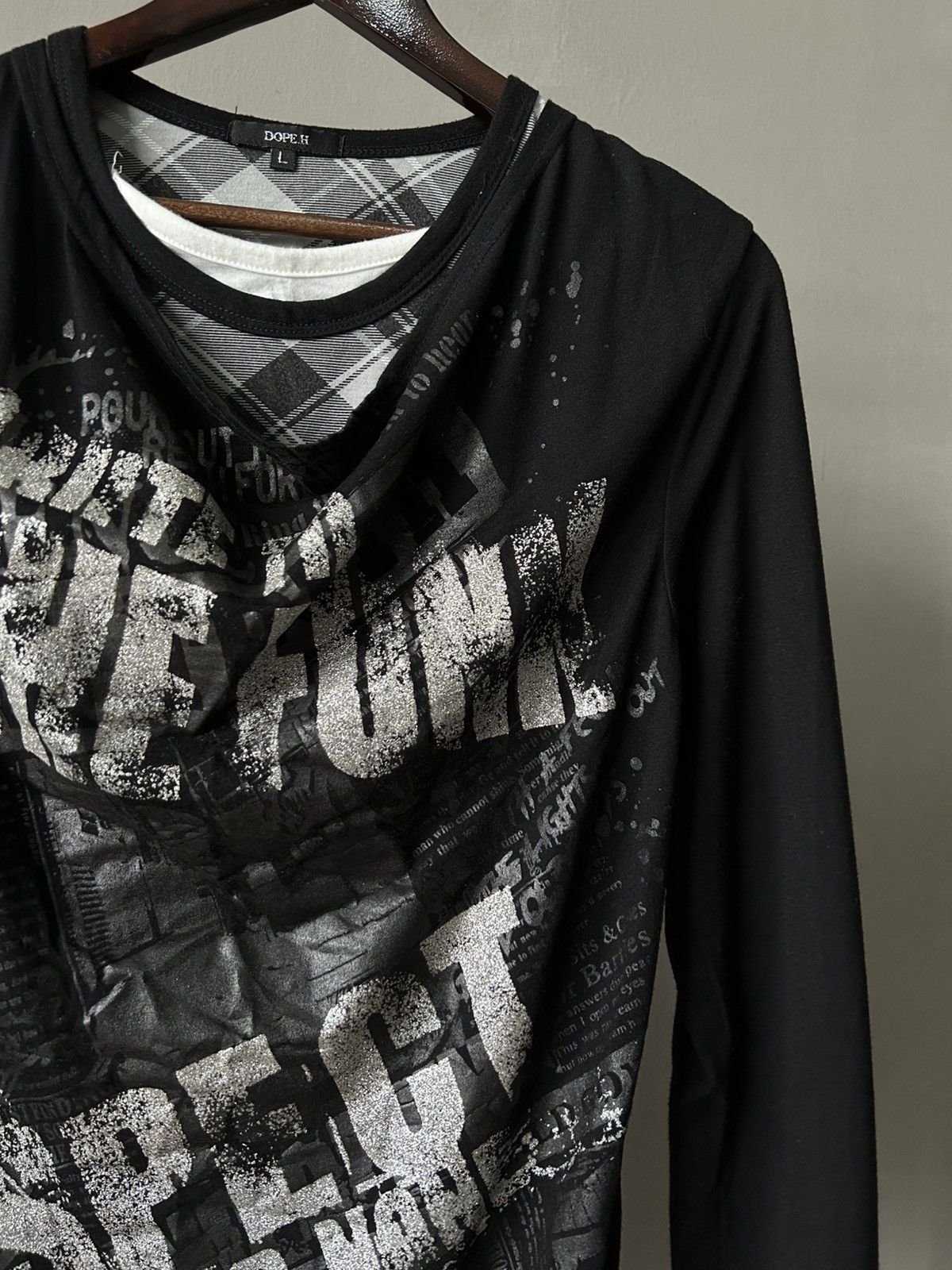 Japanese Brand Punk Dope.H Full Print Long Shirt Size US L / EU 52-54 / 3 - 7 Thumbnail
