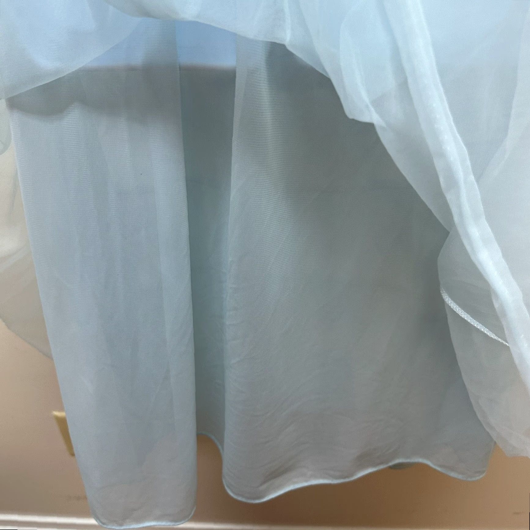 Vintage VINTAGE Nightgown Nylon Tricot Lace Double Layer Sheer Chiffon Overlay Size 38 Blue Size ONE SIZE - 6 Thumbnail