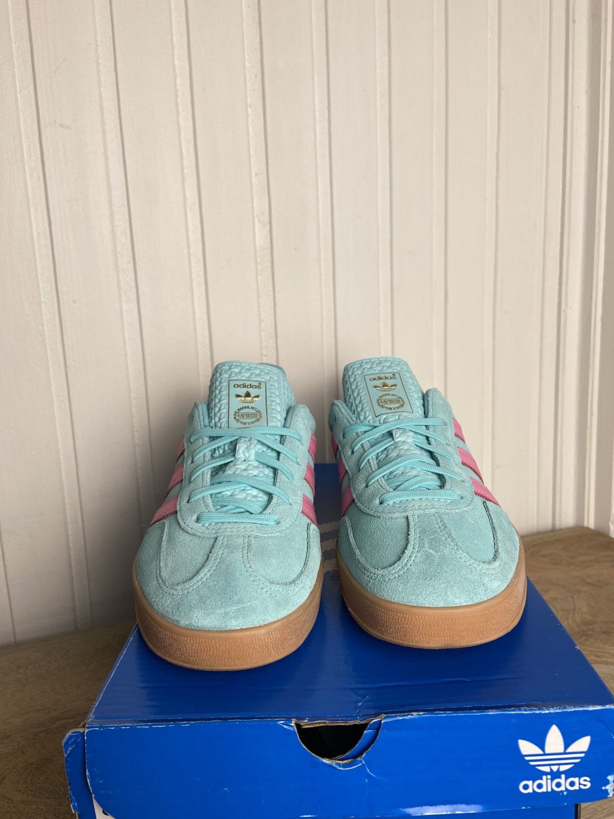 Adidas New rare adidas Gazelle Indoor "Aqua Pink" size 8US Size US 8 / IT 38 - 3 Thumbnail