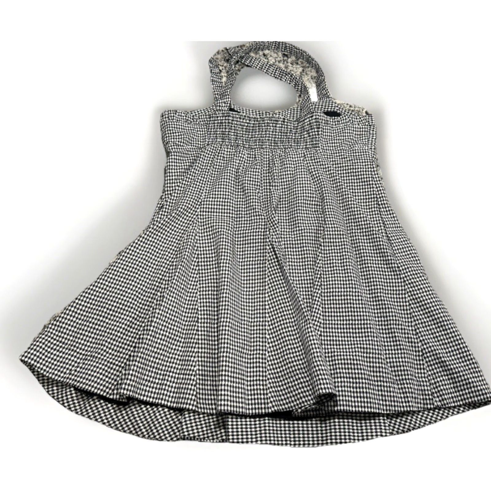 Vintage ANTHROPOLOGIE Maeve Black Gingham Check Mini Sweetheart Dress Size Large Size L / US 10 / IT 46 - 5 Thumbnail