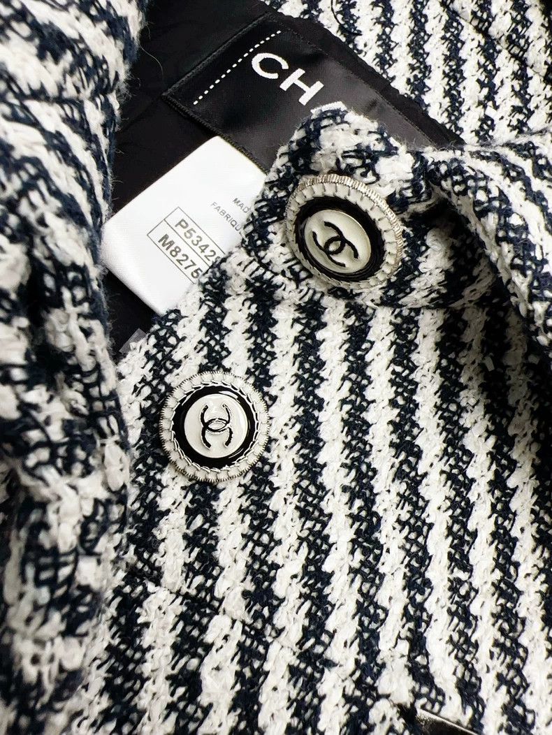 Chanel Chanel 16p black and white twill woven coat Size XXS / US 00 / IT 34 - 5 Thumbnail