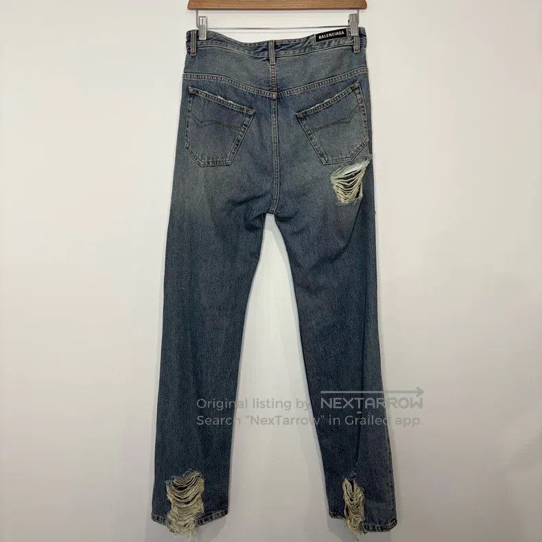 Balenciaga Balenciaga size S Washed Aged Destroyed Denim Long Pants Size US 27 - 2 Thumbnail