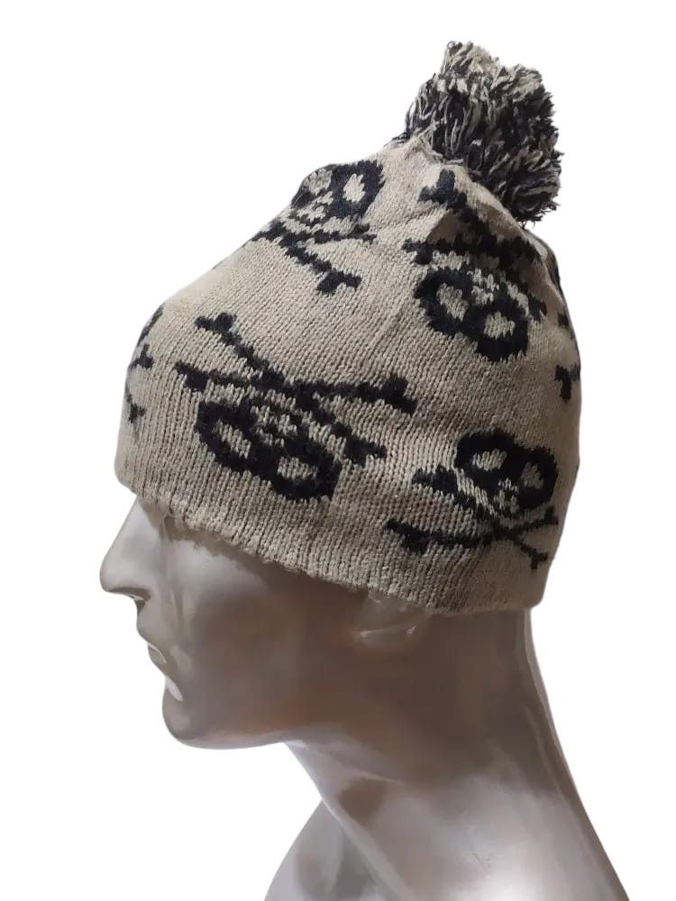 Handmade Unknown Fullprint Skull Beanie Punk Bondage design hats Size ONE SIZE - 1 Thumbnail