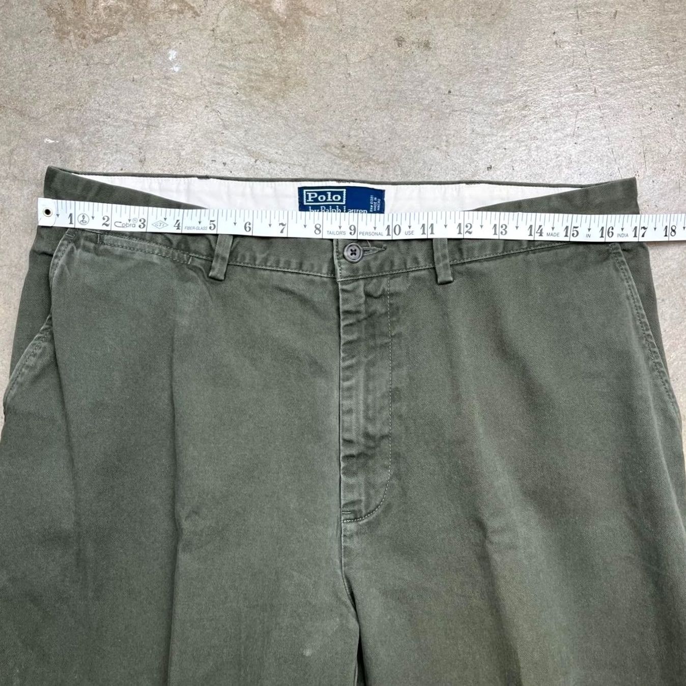 Polo Ralph Lauren VINTAGE Polo Ralph Lauren Chinos Green trousers 34x30 flat front Size US S / EU 44-46 / 1 - 4 Thumbnail