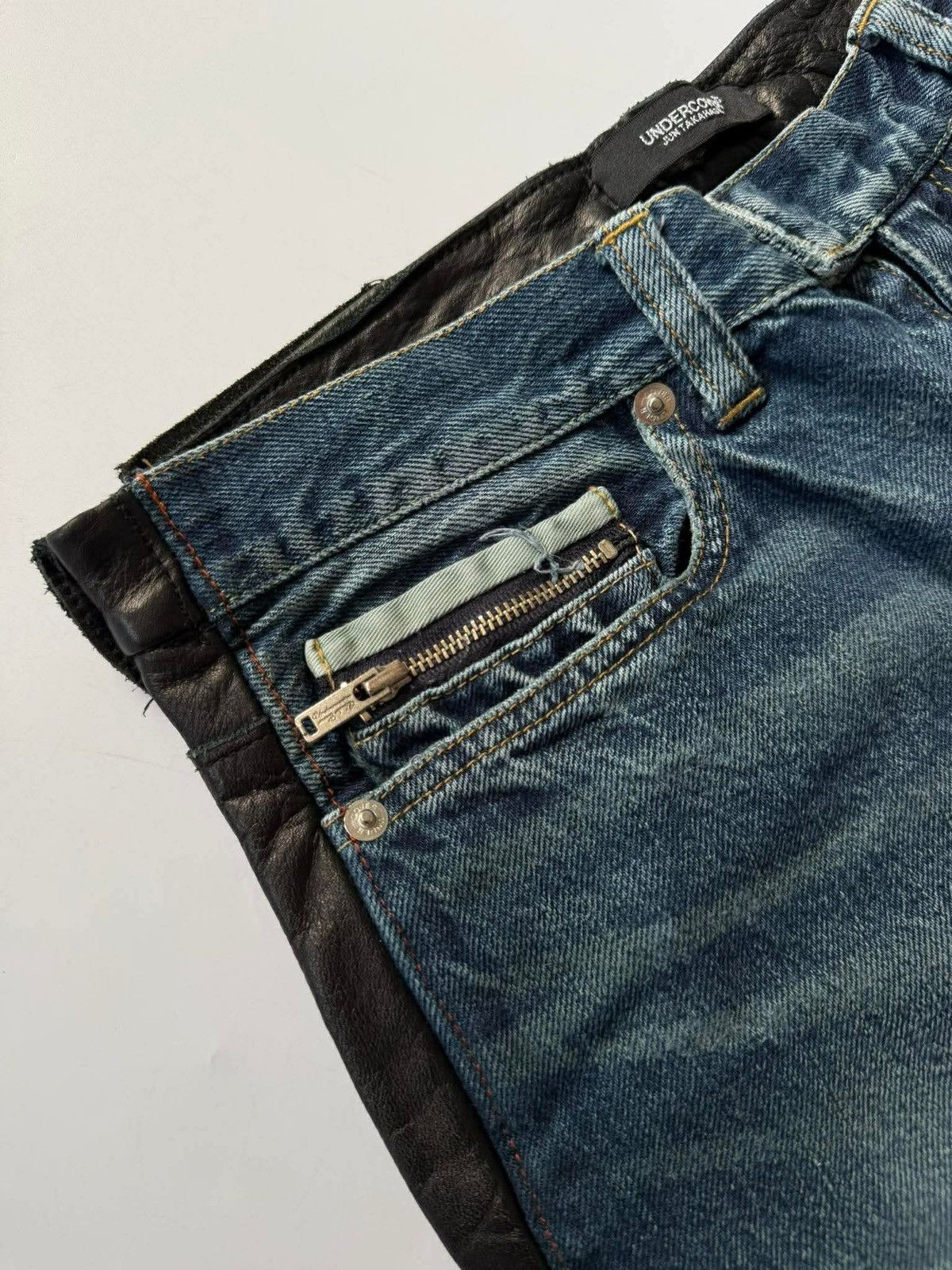 Undercover Undercover - Switching Leather Denim Pants Size US 29 - 6 Thumbnail