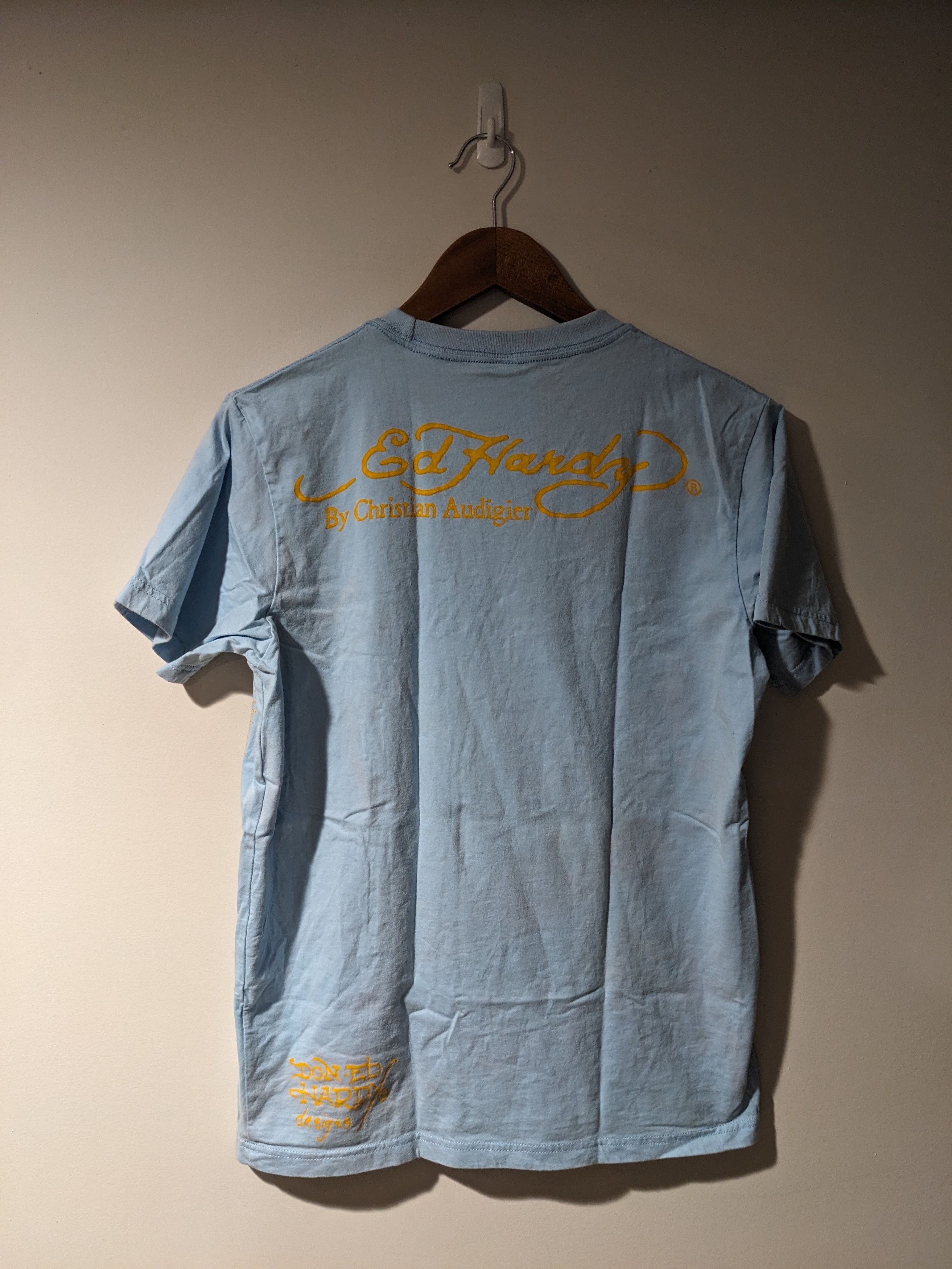 Ed Hardy × Vintage Vintage Y2K Ed Hardy Tattoo Heart Skull Blue Medium T-Shirt Size US M / EU 48-50 / 2 - 5 Thumbnail
