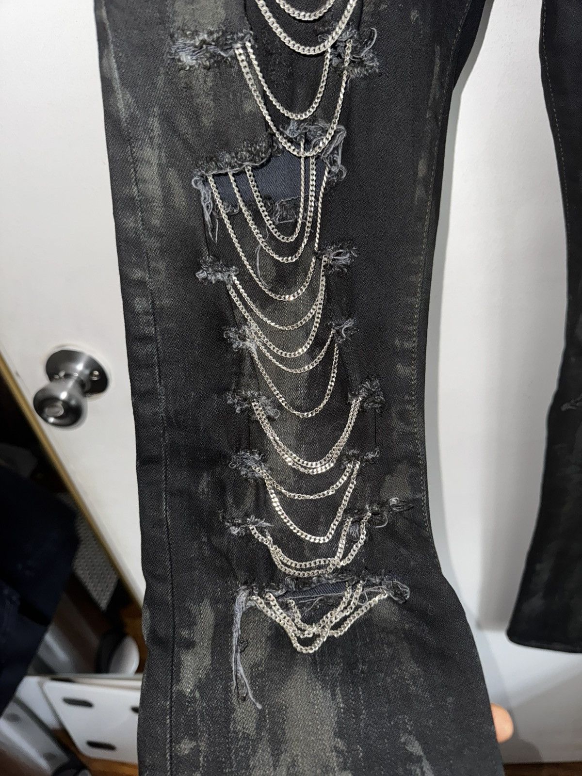 Hedi Slimane × Saint Laurent Paris Runway 2013 MudWash Chain Denim Size US 32 / EU 48 - 8 Thumbnail