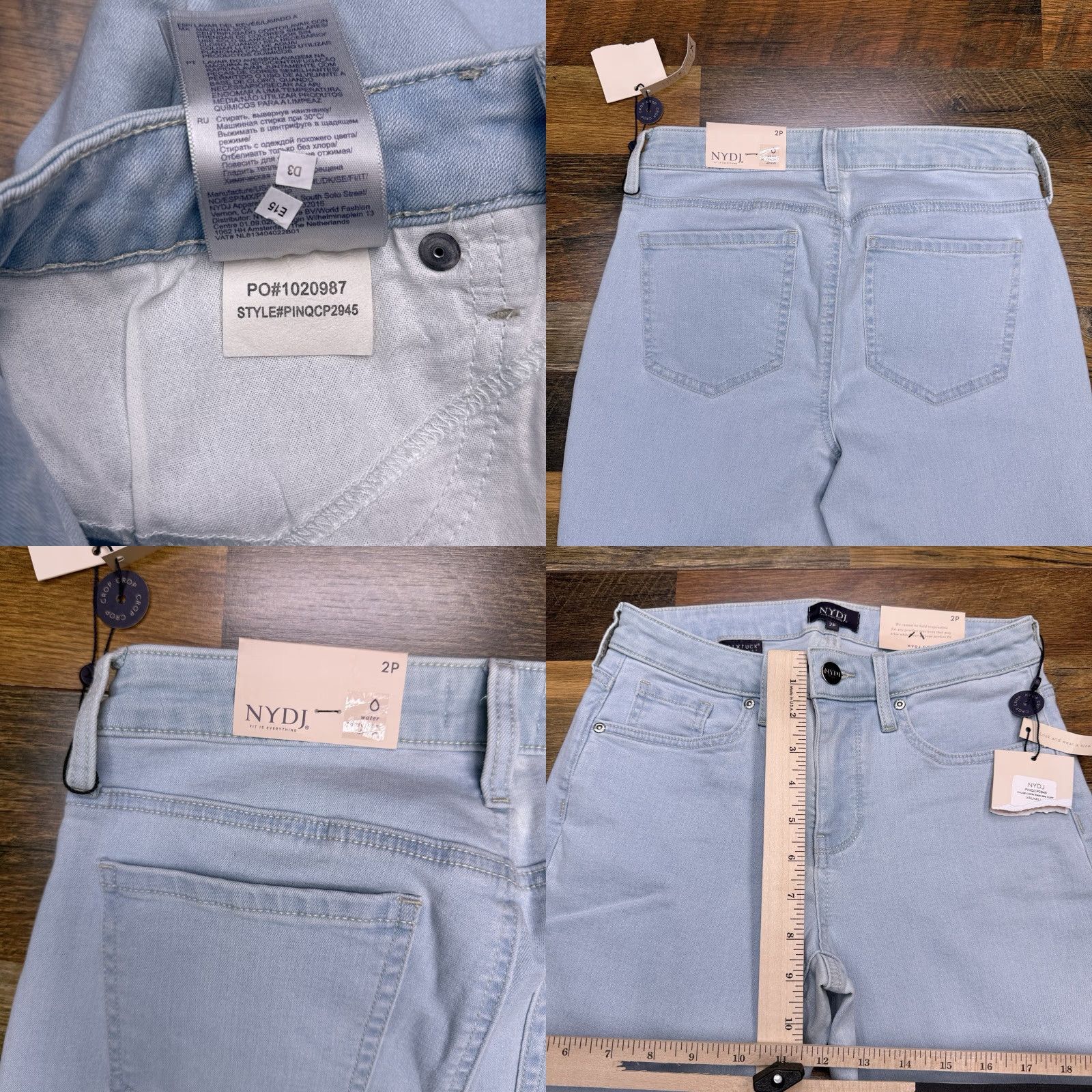 NYDJ NYDJ Chloe Capri Jeans Womens 2P Petite Blue Cuffed Stretch New Denim 5-Pocket Jeans Womens Petite Size 26" / US 2 / IT 38 - 8 Thumbnail