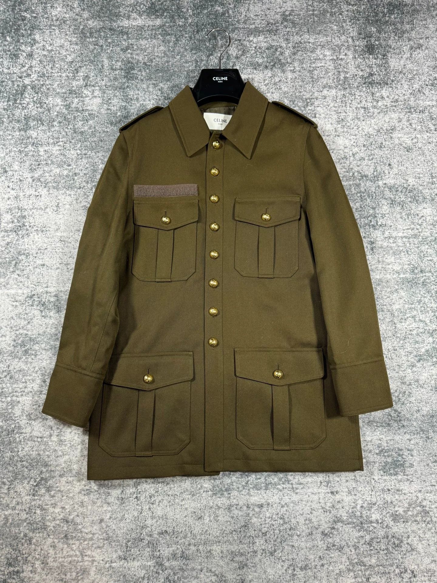 Celine Celine Army Green Coat with Gold Buttons Size M / US 6-8 / IT 42-44 - 1 Thumbnail