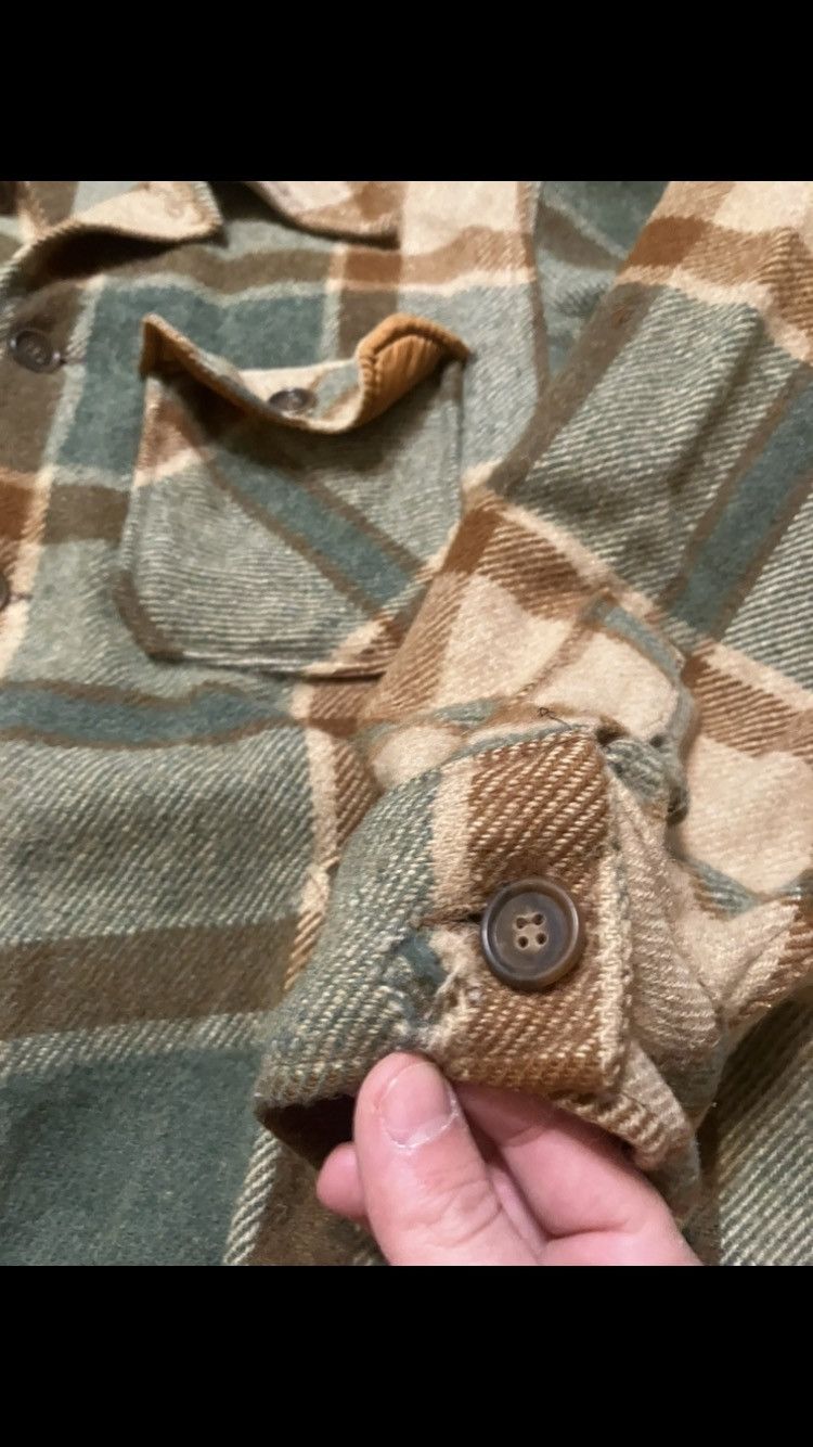 Pendleton × Vintage × Woolrich Woolen Mills 70’s Woolrich Green Plaid Wool Mackinaw Shirt Jacket Size US XL / EU 56 / 4 - 3 Thumbnail