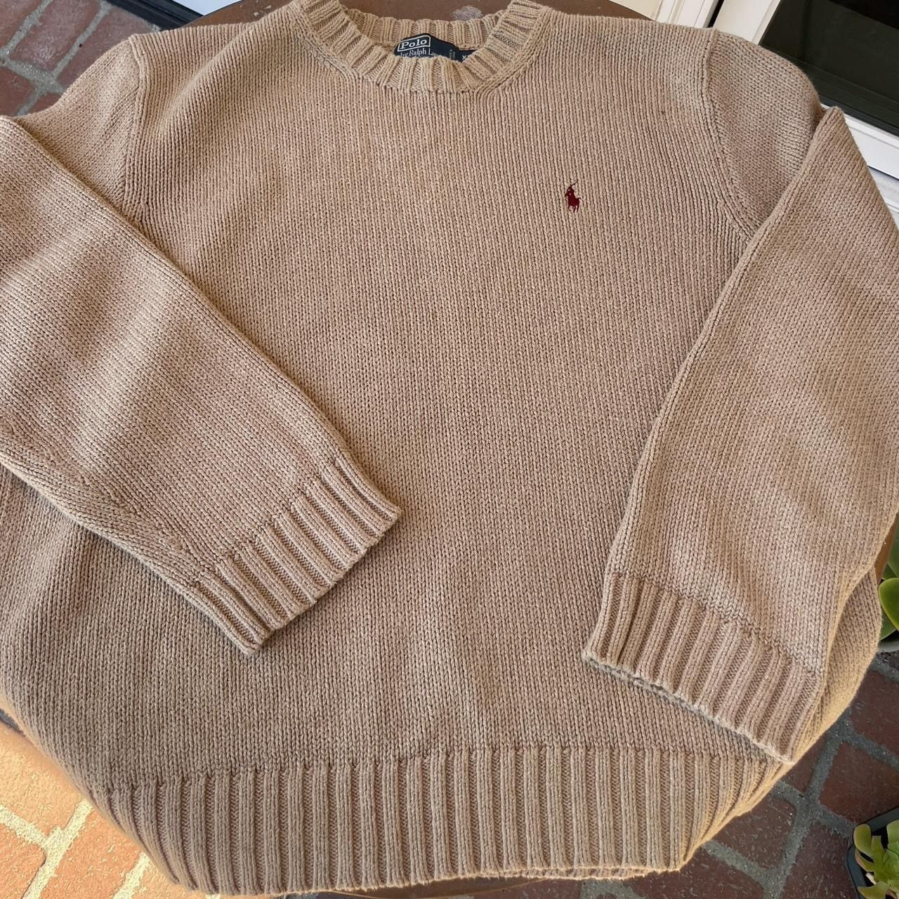 Polo Ralph Lauren Vintage polo Ralph Lauren men’s tan 100% cotton sweater XXL Size US XXL / EU 58 / 5 - 4 Thumbnail