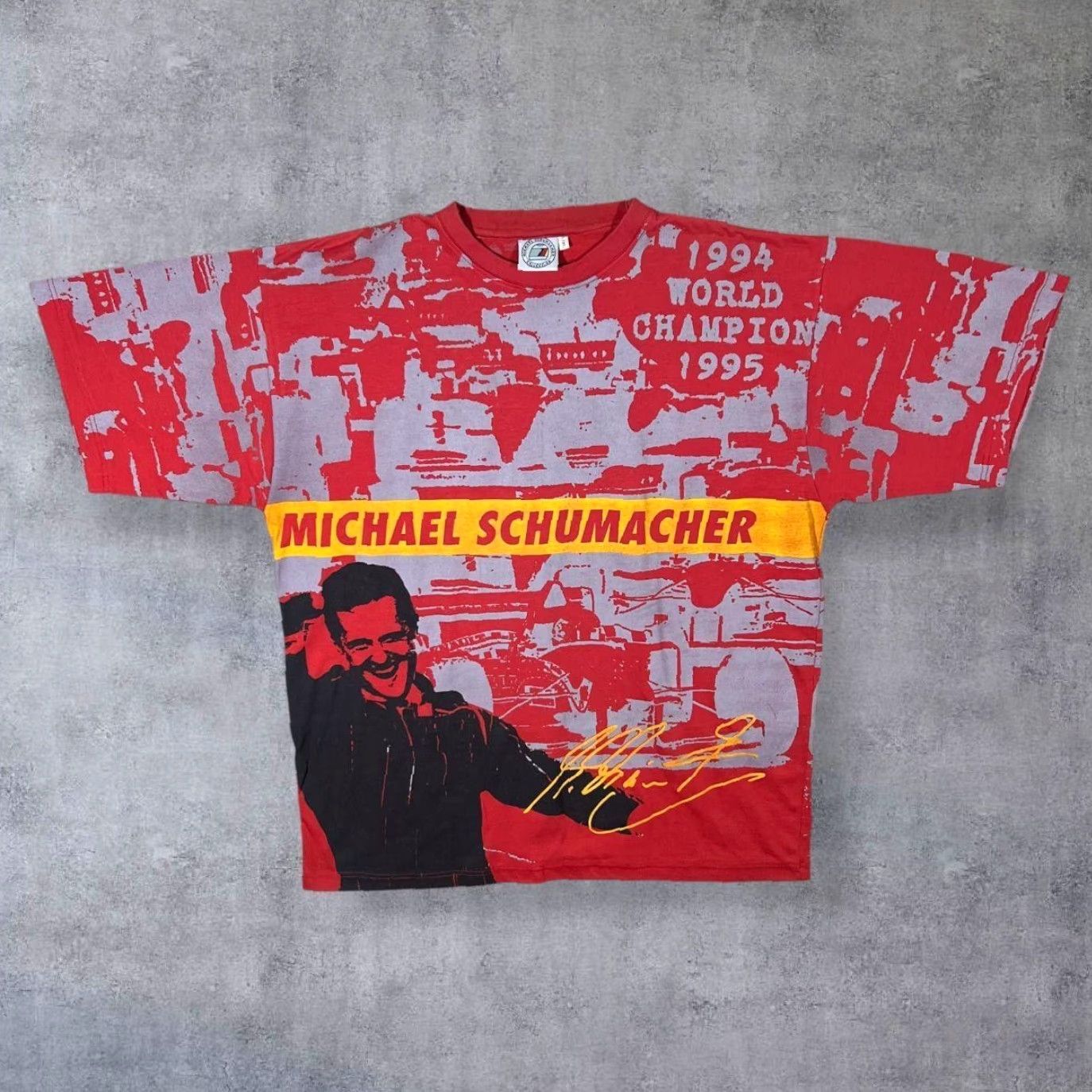 Vintage VINTAGE Michael Schumacher World Champion 1994-95 F1 T-Shirt XL Red Graphic Print Men Size US XL / EU 56 / 4 - 2 Thumbnail