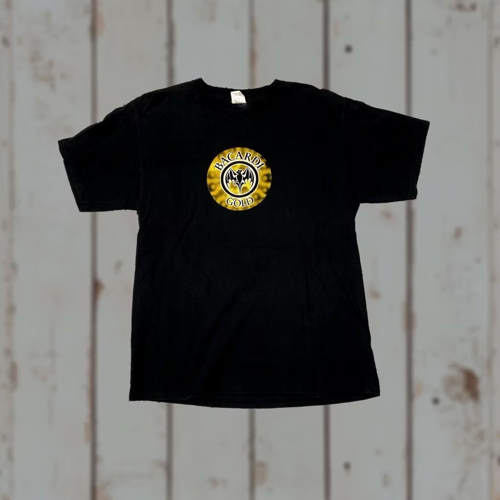 Vintage VINTAGE Bacardi Gold Rum Tshirt Promo Shirt Mens L Black Cotton Logo 80s 90s Retro Summer Size US L / EU 52-54 / 3 - 1 Thumbnail
