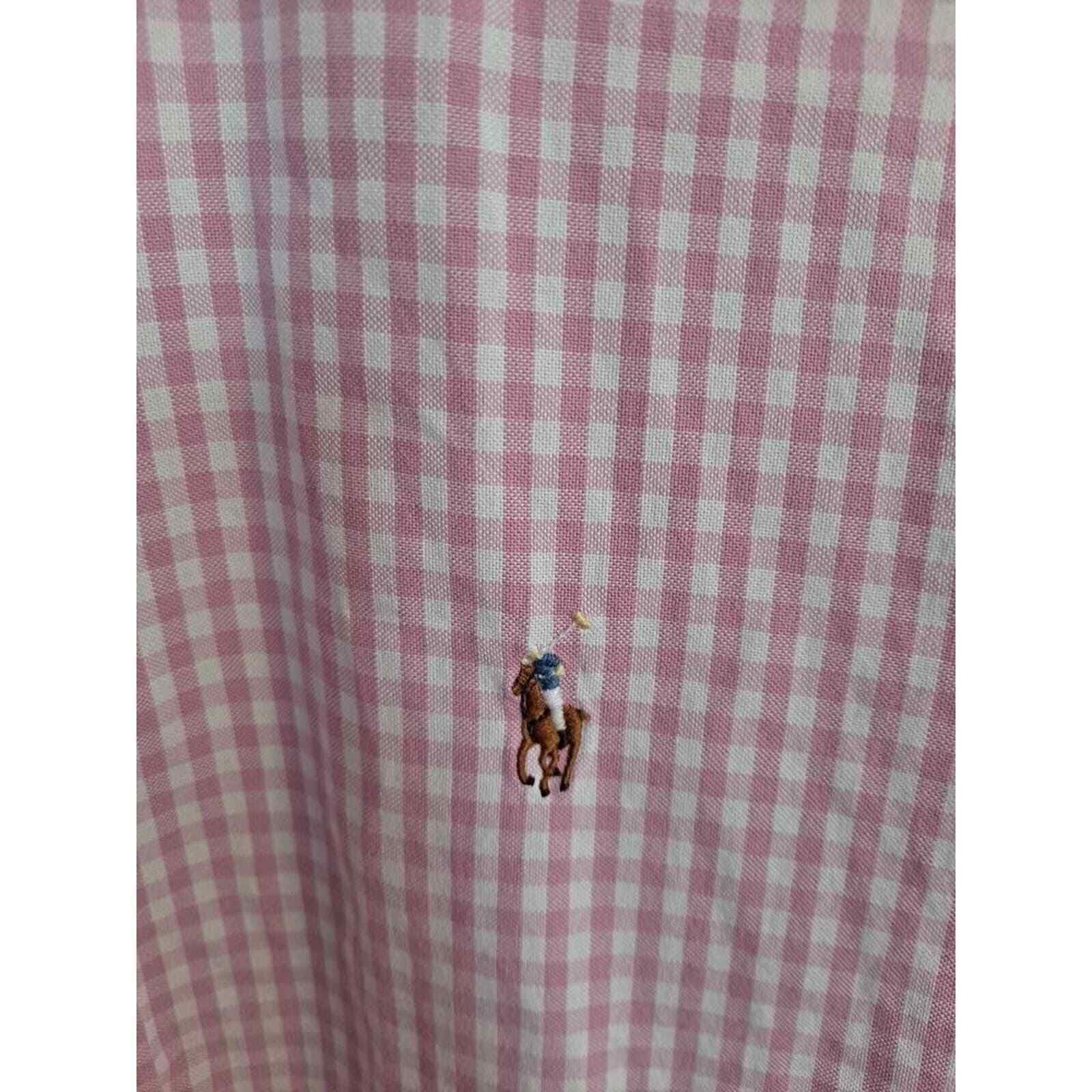 Ralph Lauren Ralph Lauren Custom Fit Pink and White Check Button Up Shirt Size US XL / EU 56 / 4 - 2 Thumbnail