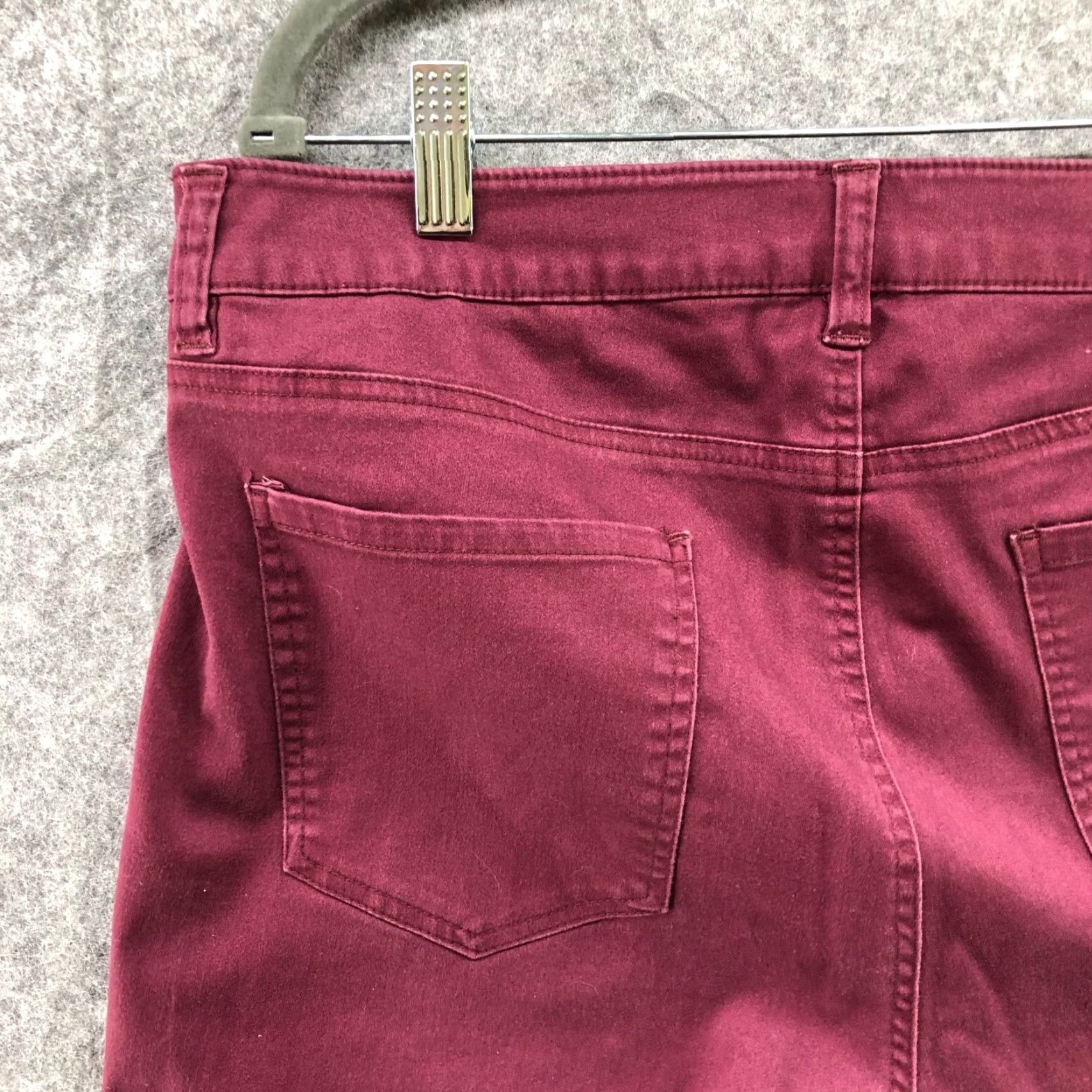 Vintage Tinsel Skinny Chino Pants Womens 31 Burgundy Red Ankle Zip Mid Rise Casual Punk Size 24" / US 00 / IT 34 - 5 Thumbnail