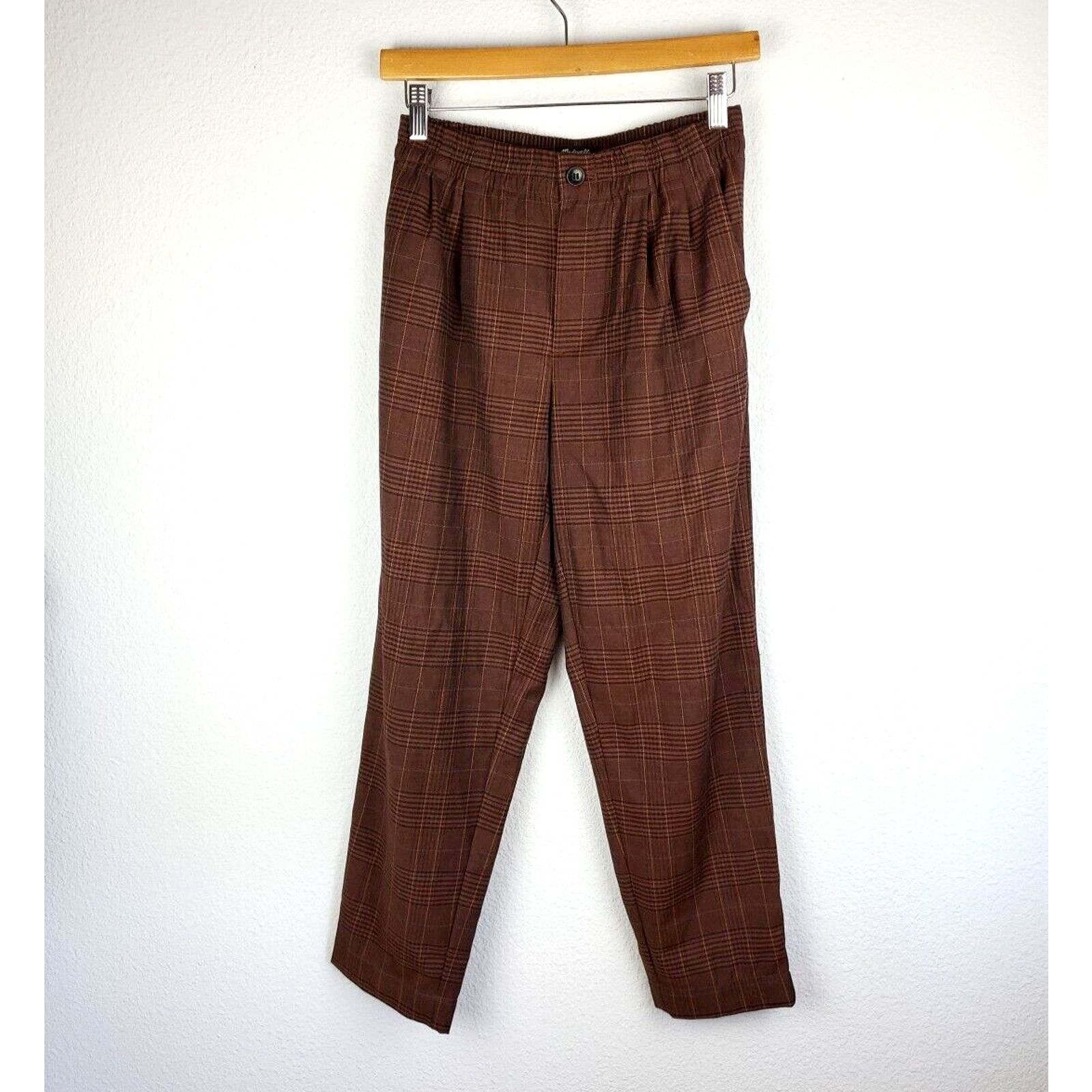 Madewell Madewell Pants Womens XXS Flannel Track Trousers Brown Glen Size 26" / US 2 / IT 38 - 3 Thumbnail