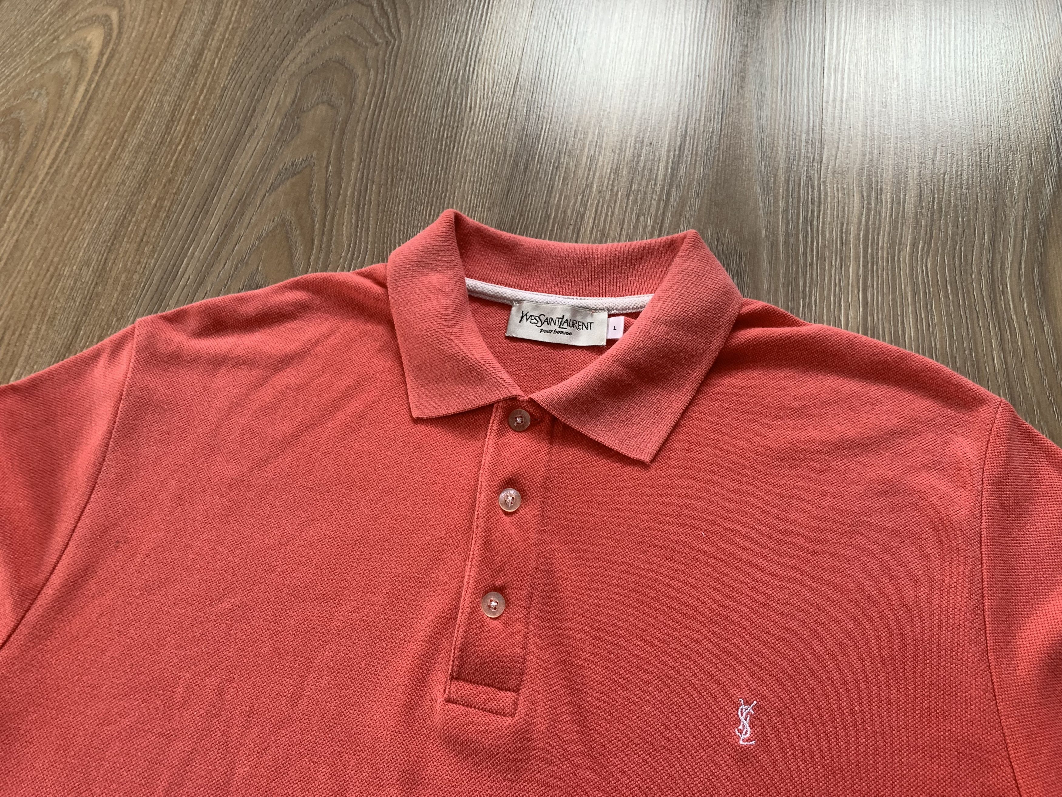 Yves Saint Laurent Vintage Yves Saint Laurent Pink Coral Polo T Shirt Size US L / EU 52-54 / 3 - 4 Thumbnail