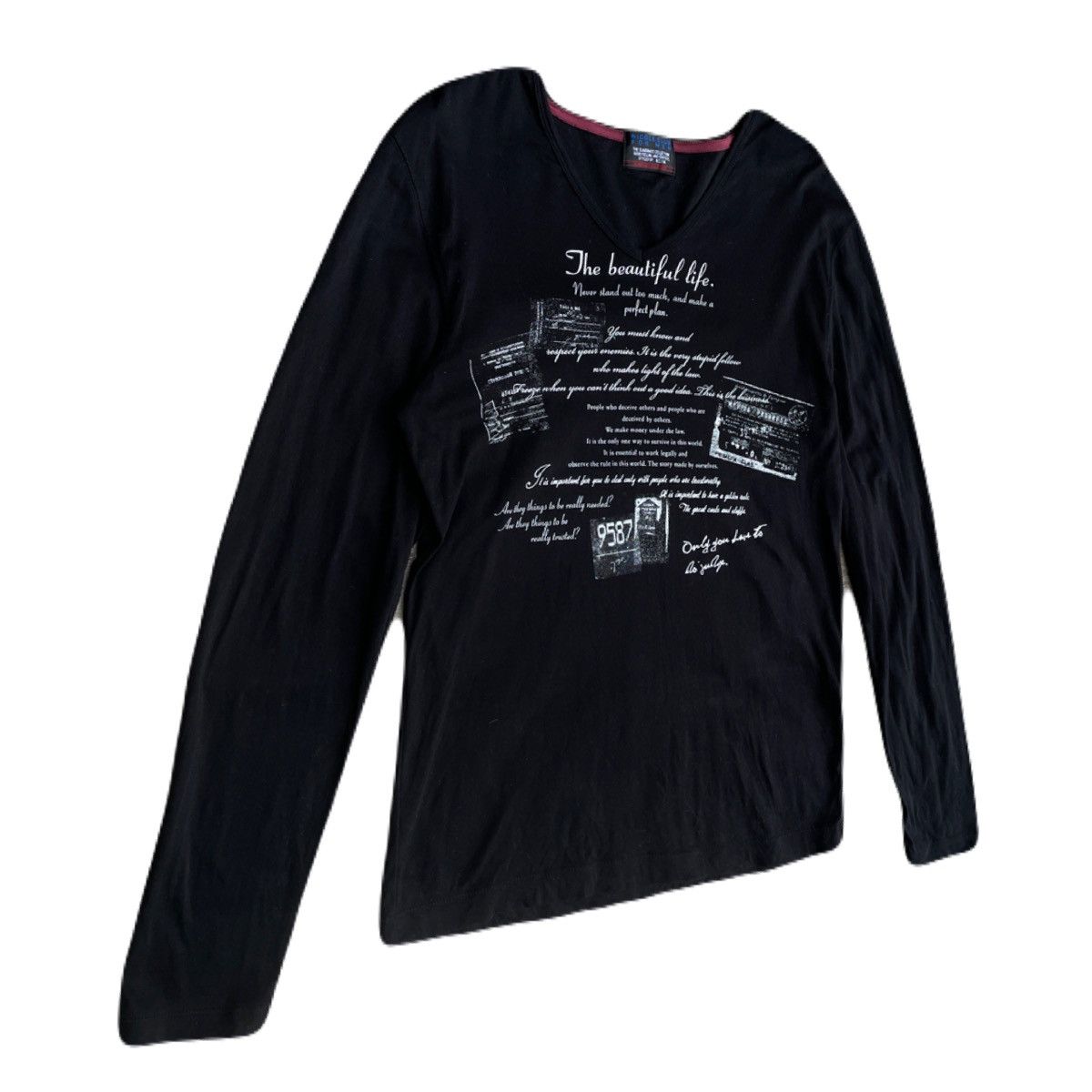If Six Was Nine 2000s Japanese archive Vkei Poem V-neck Long Sleeve Tee Size US S / EU 44-46 / 1 - 3 Thumbnail