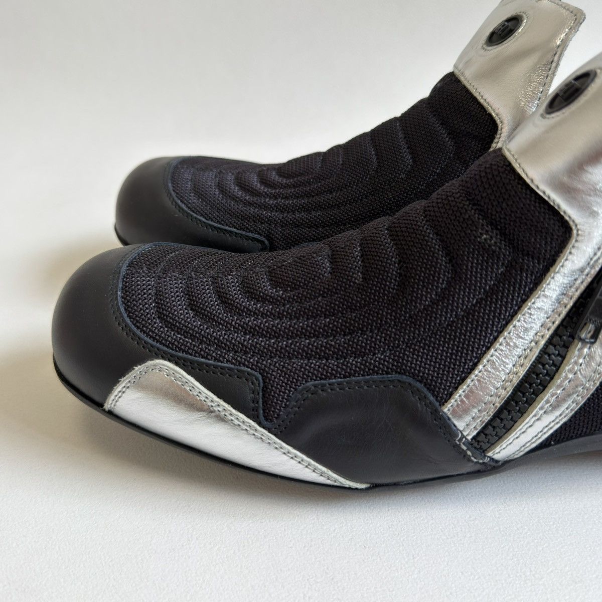 Walter Van Beirendonck 1990s Black/Silver Moto Tech Sneakers Size US 10 / EU 43 - 7 Thumbnail