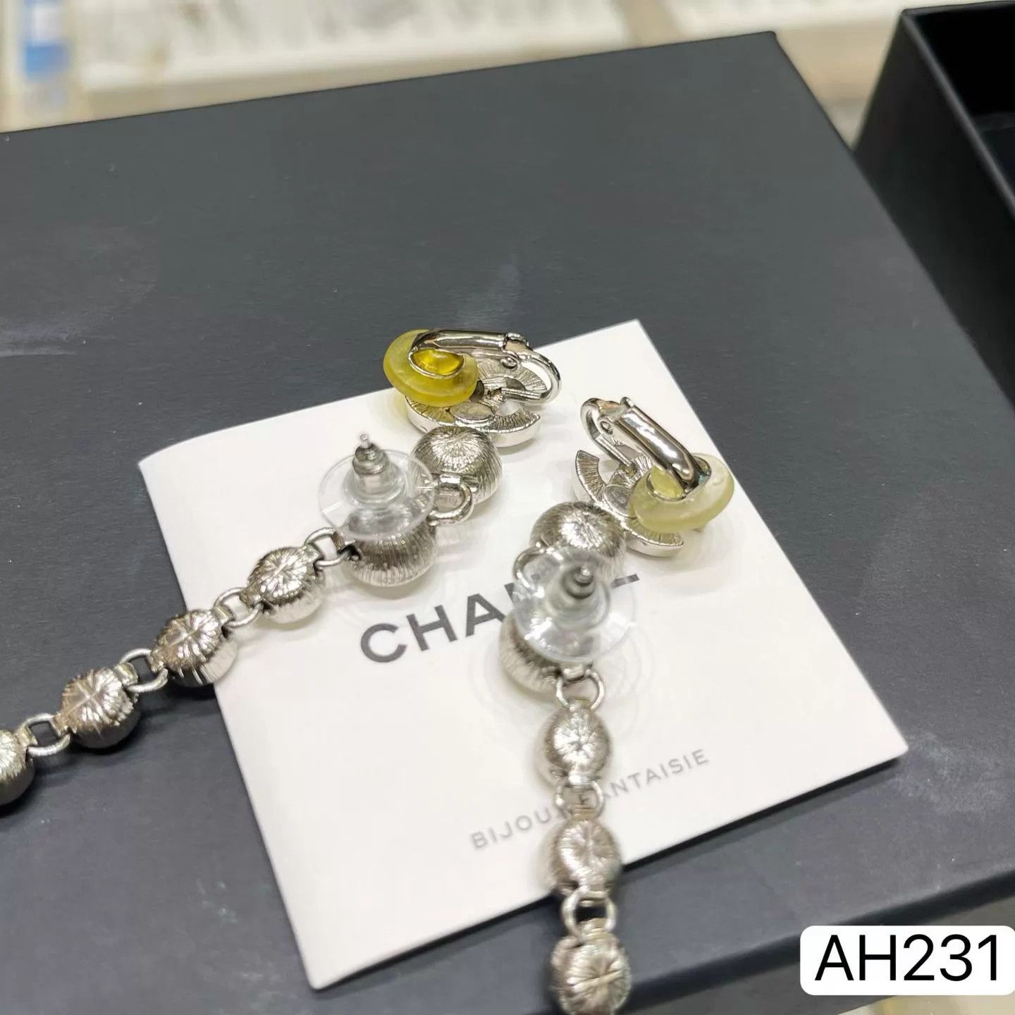 Chanel Chanel 23S Show Silver Pavé Tassel Earrings AH231 Size ONE SIZE - 7 Thumbnail
