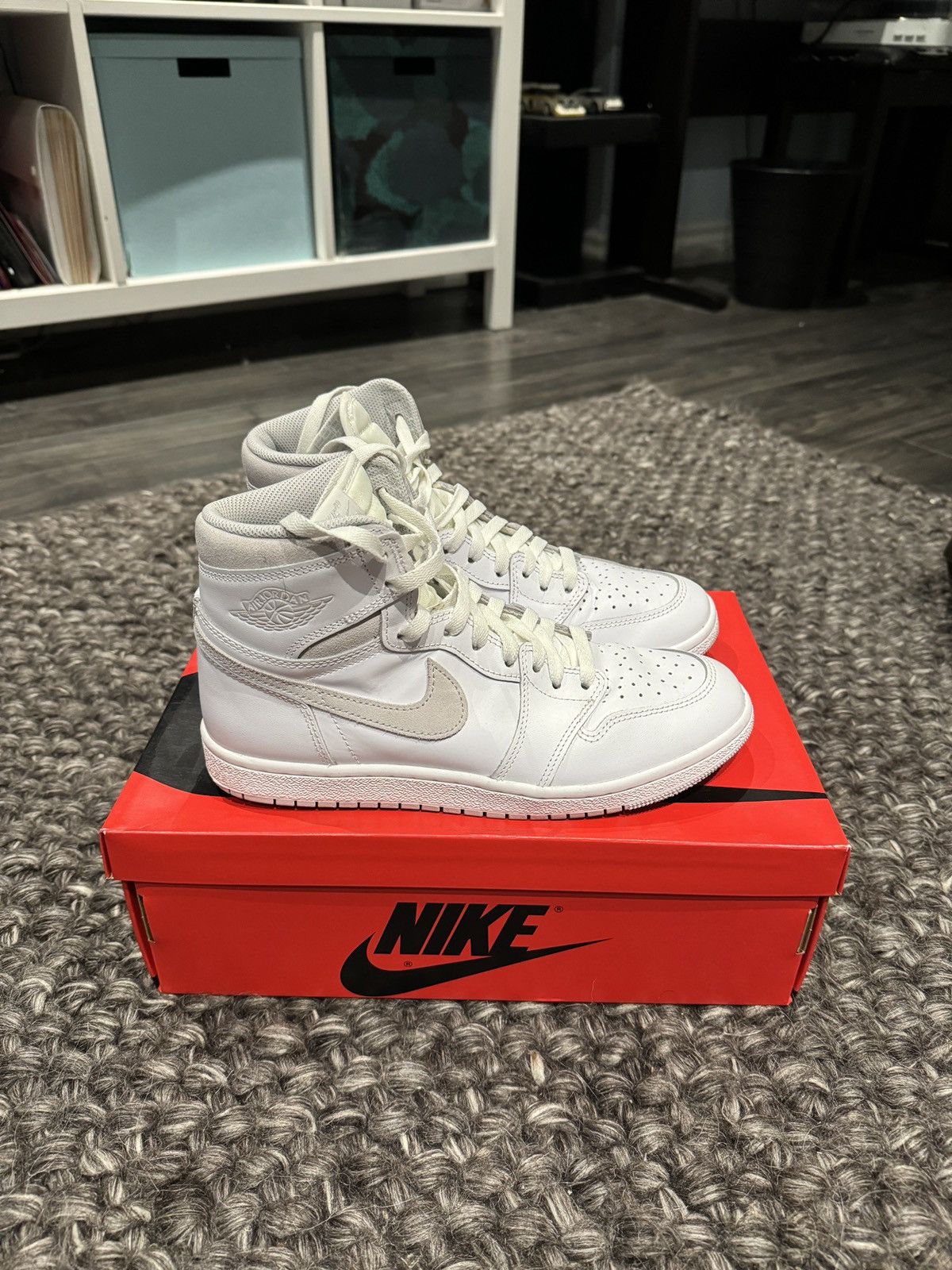 Jordan Brand × Nike AJ 1 85 Hi Neutral Gray Size US 8.5 / EU 41-42 - 2 Thumbnail