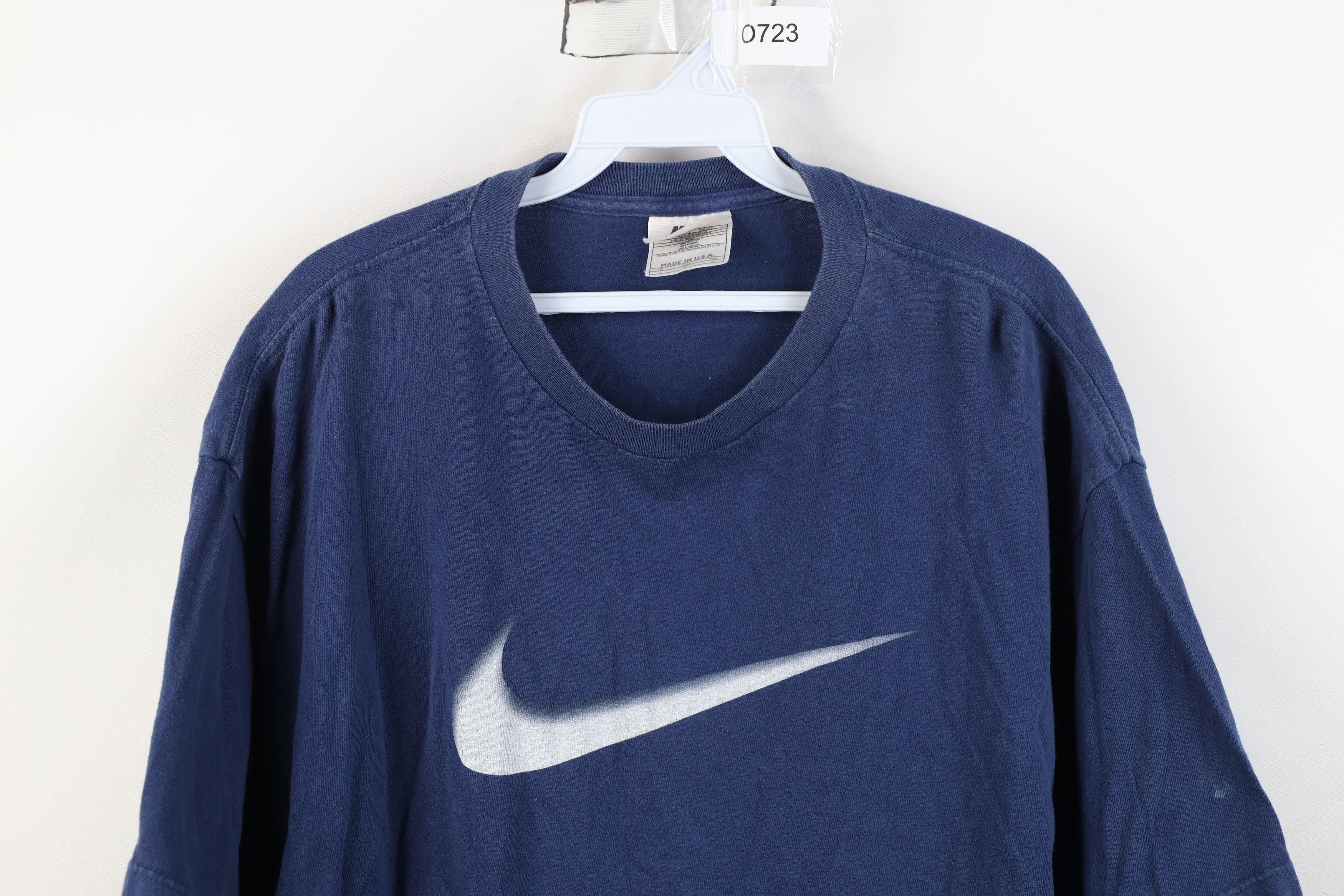 Nike Vintage 90s Nike Scott Center Big Swoosh T-Shirt Blue USA Size US L / EU 52-54 / 3 - 2 Thumbnail
