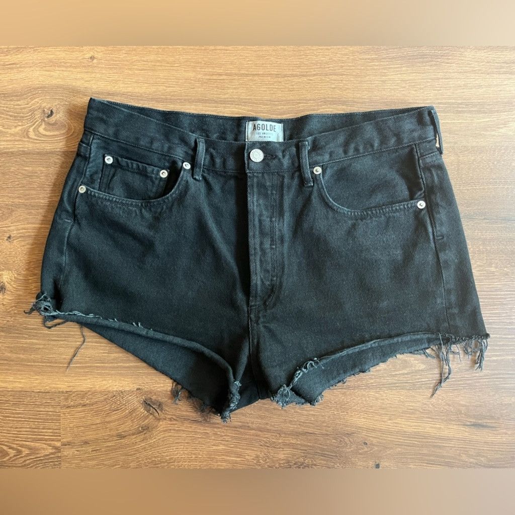 Agolde 🖤 Agolde Black Vintage Cut-Off Denim Shorts 🖤 Size 42" / US 20 - 2 Thumbnail