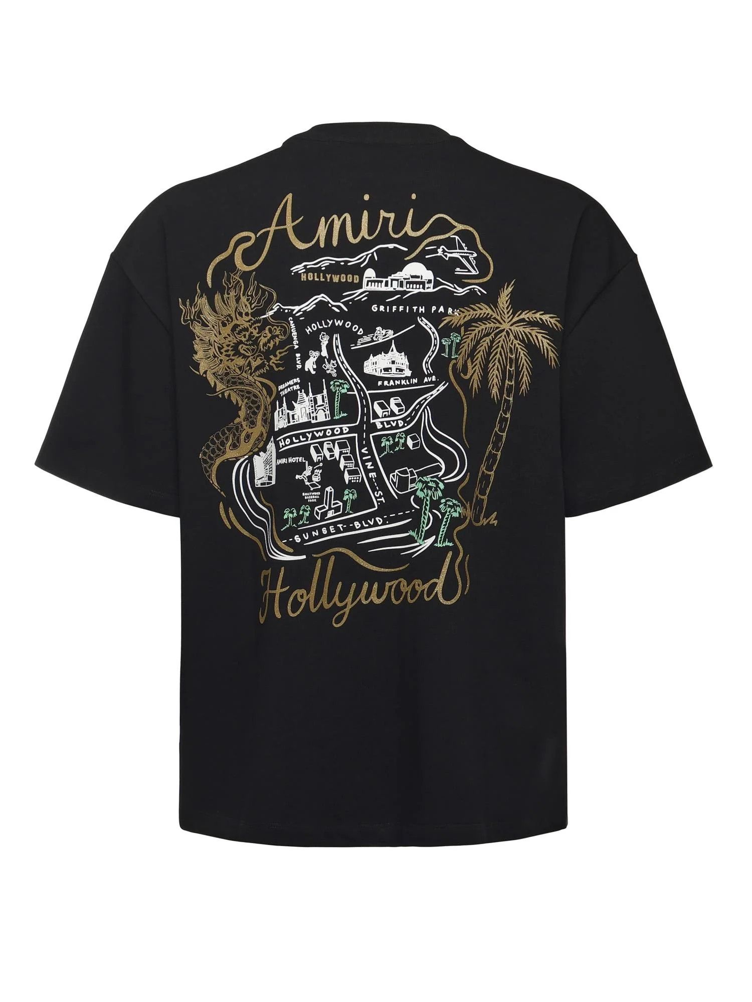 Amiri os11x1225 Hollywood Printed T-Shirt in Black Size US L / EU 52-54 / 3 - 3 Thumbnail