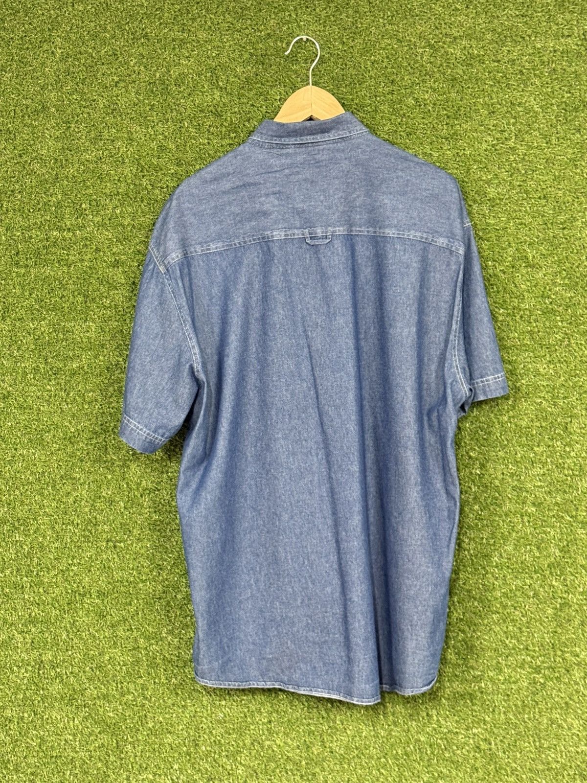 Vintage NOV Denim Short Sleeve Work Shirt Oil Energy Jean XL Size US XL / EU 56 / 4 - 5 Thumbnail