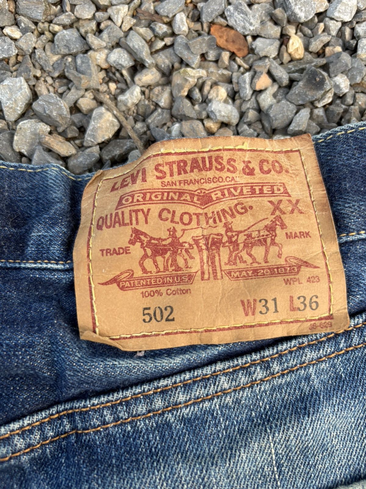 Kapital VINTAGE LEVIS 502 BIG E SELVEDGE RUSTY DISTRESSED DENIM Size US 30 / EU 46 - 11 Thumbnail
