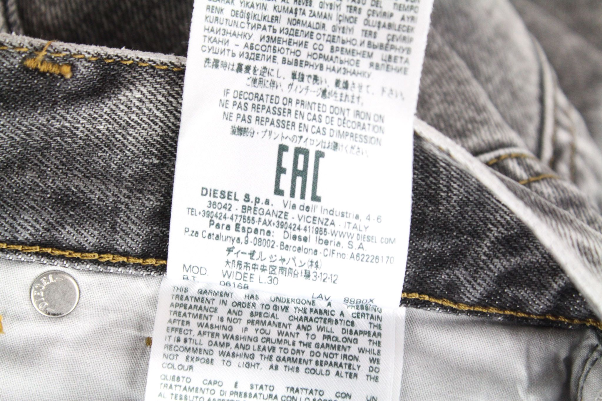 Diesel WIDEE 8880X W23/L30 Grey Girls Jeans 72395 Size 23" - 9 Thumbnail