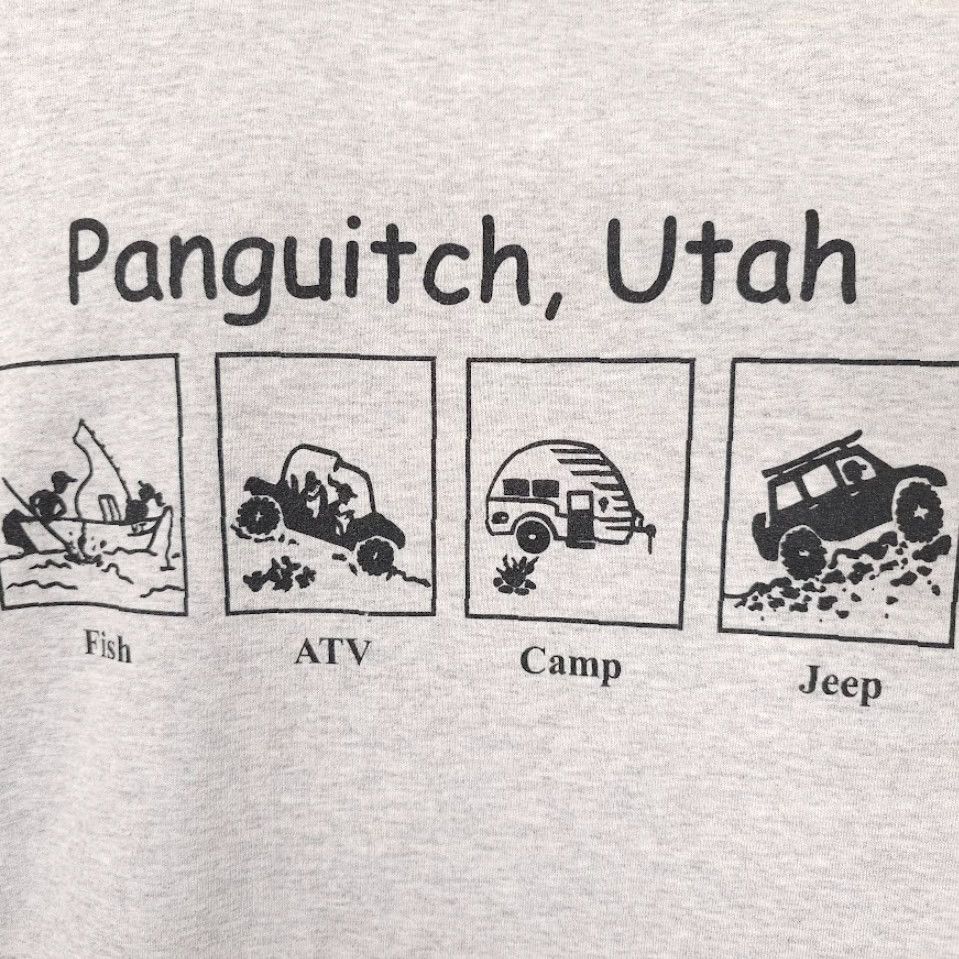 Gildan Panguitch Utah T Shirt Mens Size 2XL Gray Fish ATV Camp Jeep Travel Destination Size US XXL / EU 58 / 5 - 3 Thumbnail