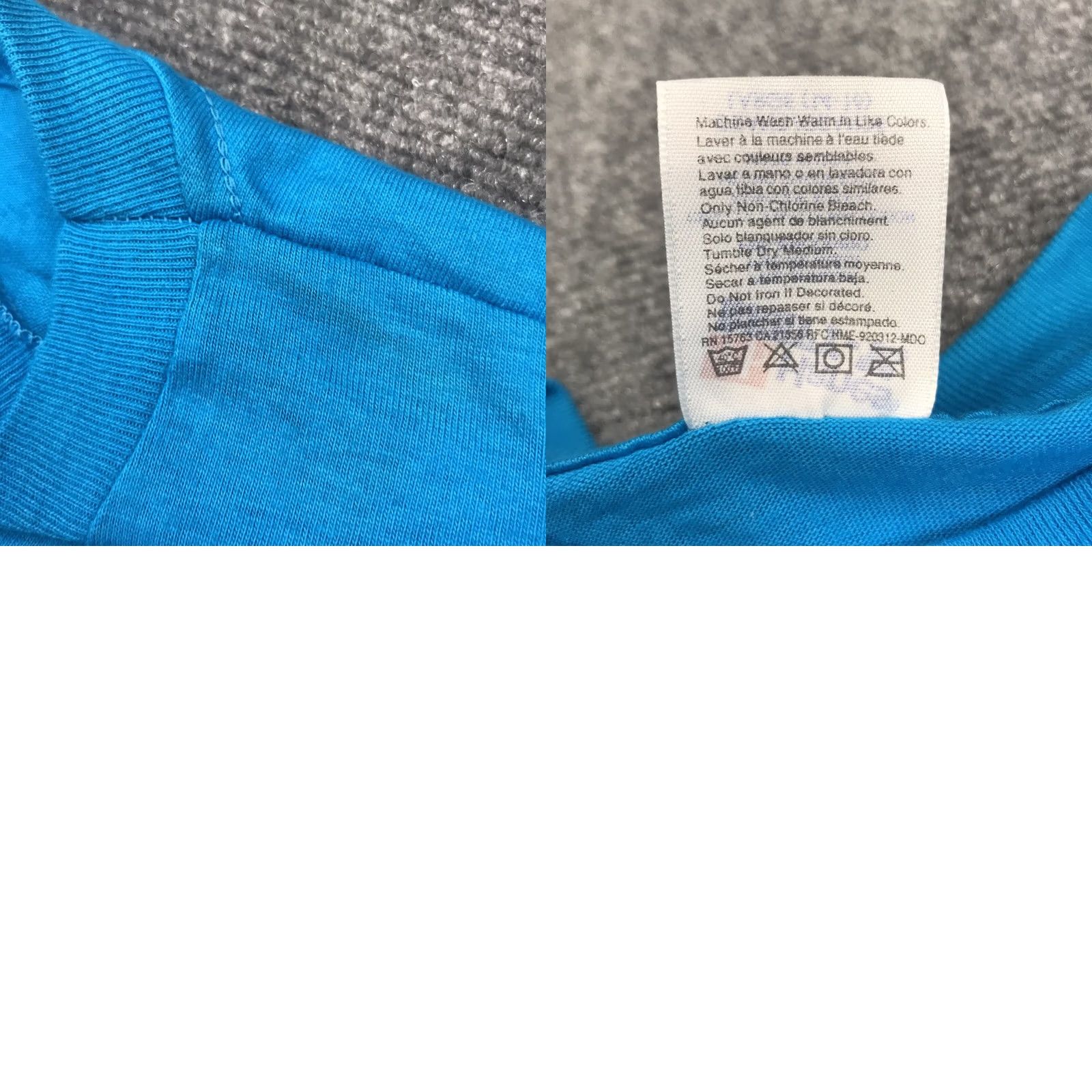 Hanes VINTAGE Hanes T-Shirt Blue Adult Small Crew Neck Short Sleeve 100% Cotton Single Stitch 90s Mens Size US S / EU 44-46 / 1 - 8 Thumbnail