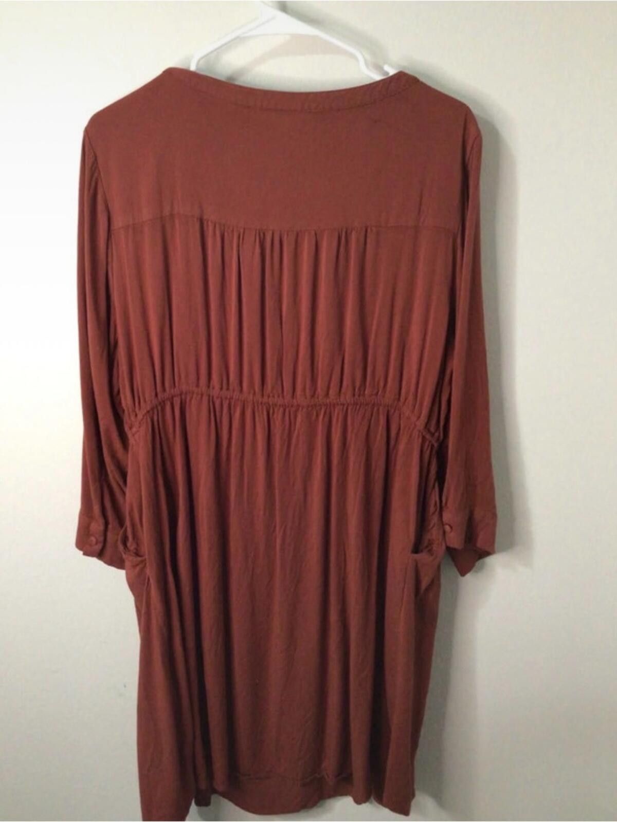 Other torrid Rust Brown Long Sleeve Drawstring Shirt Dress Size XS / US 0-2 / IT 36-38 - 3 Thumbnail