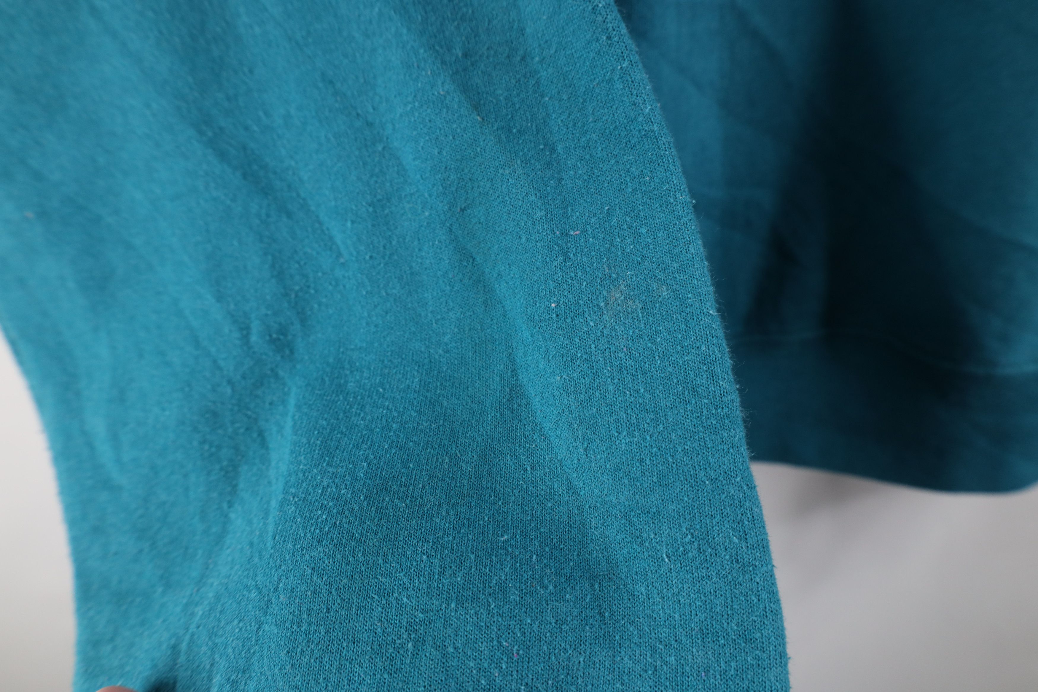 Vintage Vintage 90s Streetwear Blank Crewneck Sweatshirt Teal Size US XL / EU 56 / 4 - 6 Thumbnail