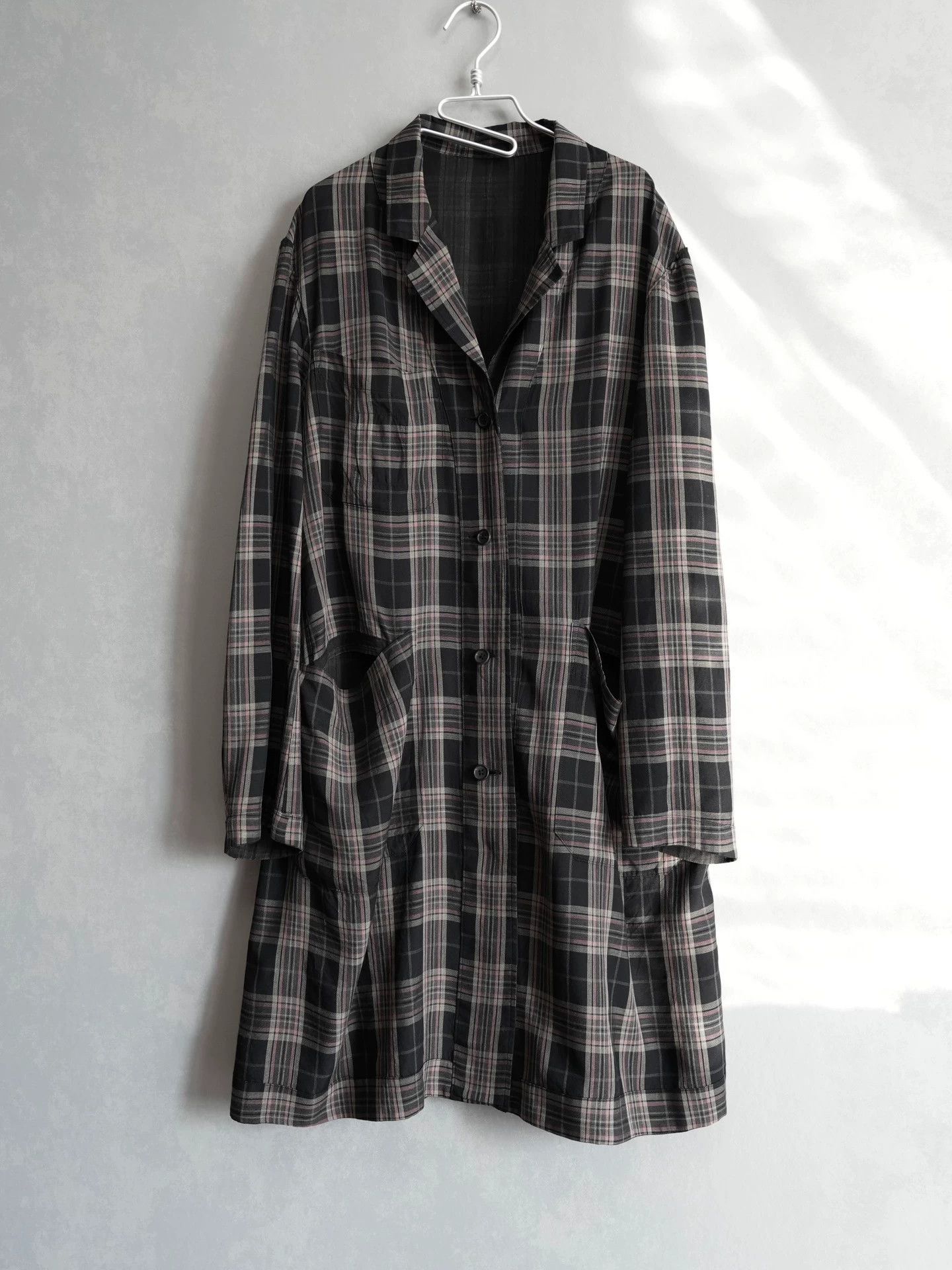 Yohji Yamamoto Yohji Yamamoto 00SS Bad Boy Dbl Check Long Jacket Size US L / EU 52-54 / 3 - 4 Thumbnail