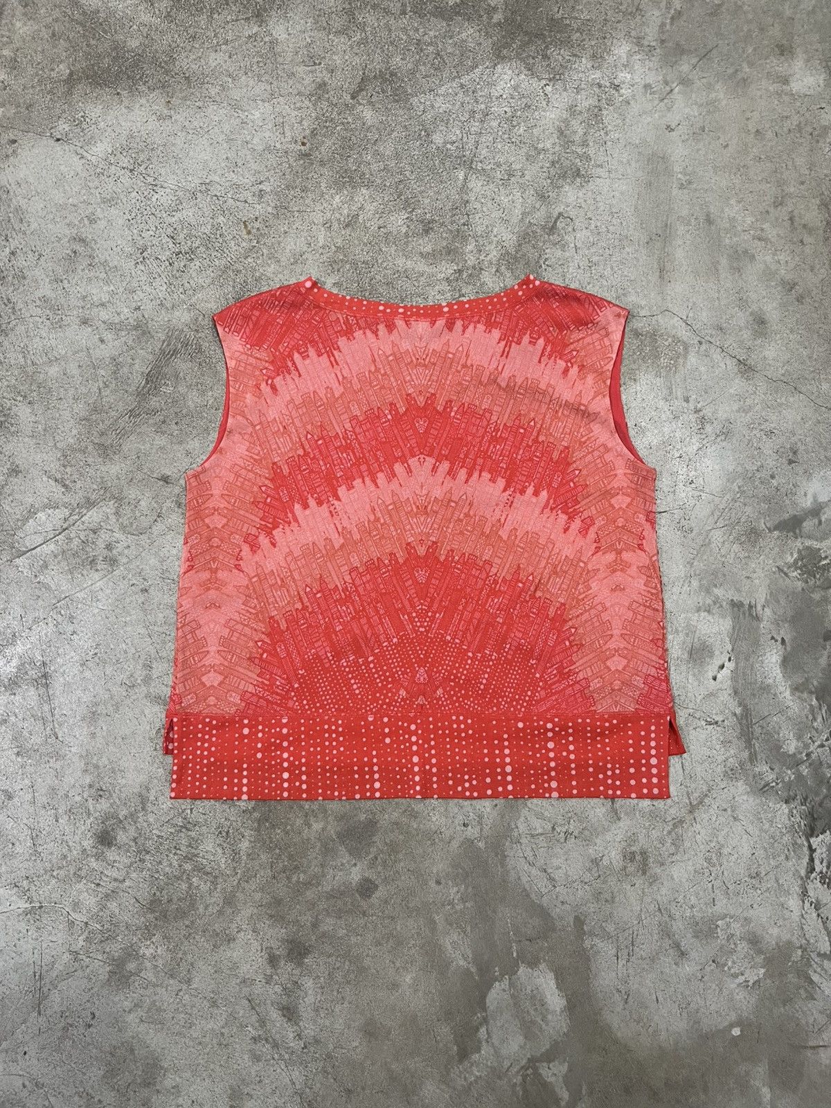 Vivienne Tam Vivienne Tam "Red Building" Sleeveless Mesh Top Size S / US 4 / IT 40 - 3 Thumbnail