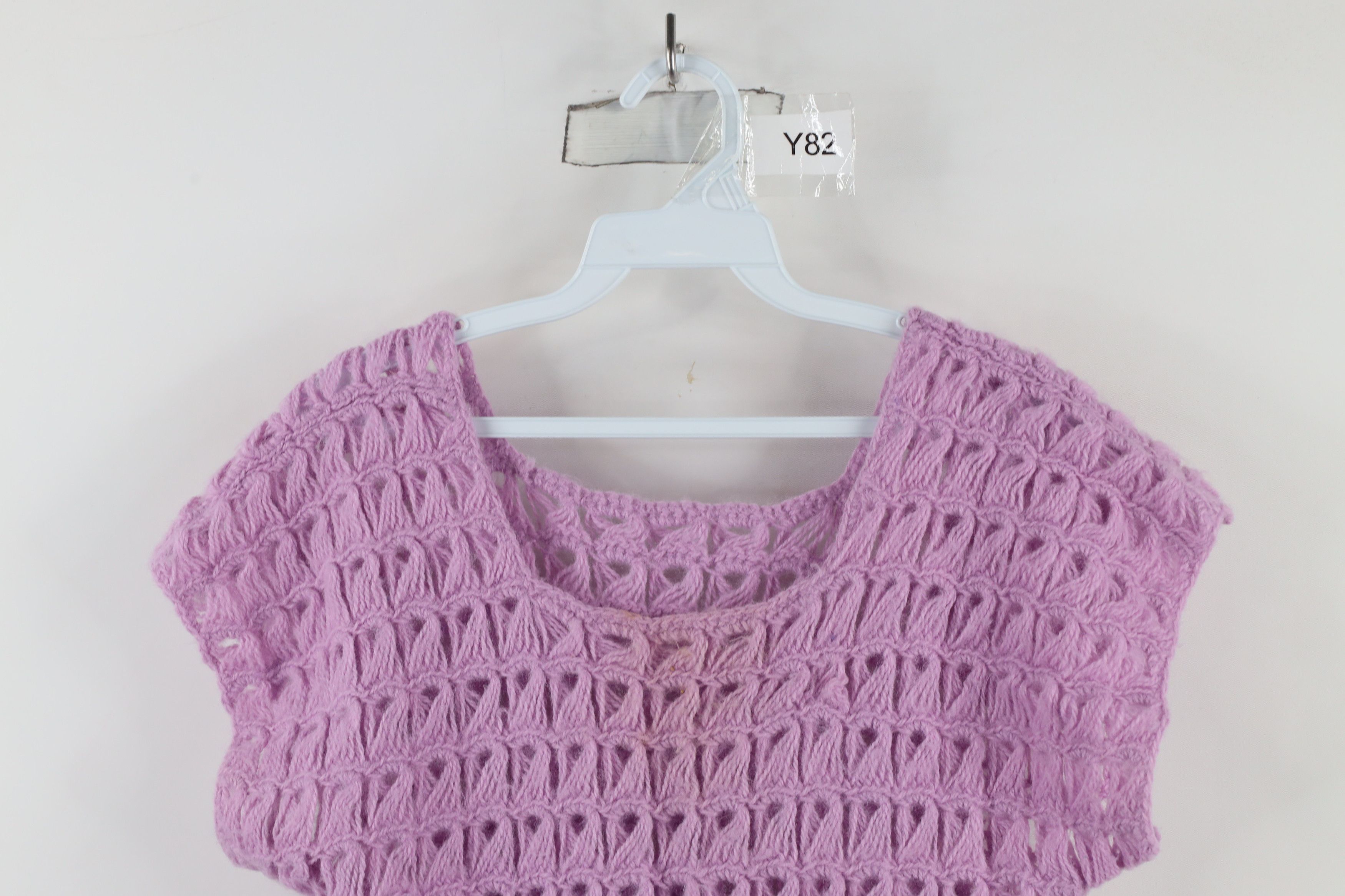 Vintage Vintage 60s 70s Boho Chic Hippie Sweater Blouse Top Purple Size S / US 4 / IT 40 - 2 Thumbnail