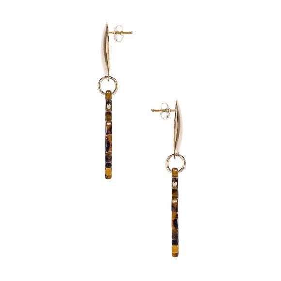 REVOLVE Paradigm Copa Cabana Dark Tortoise Shell & Gold Filled Earri Size ONE SIZE - 2 Thumbnail
