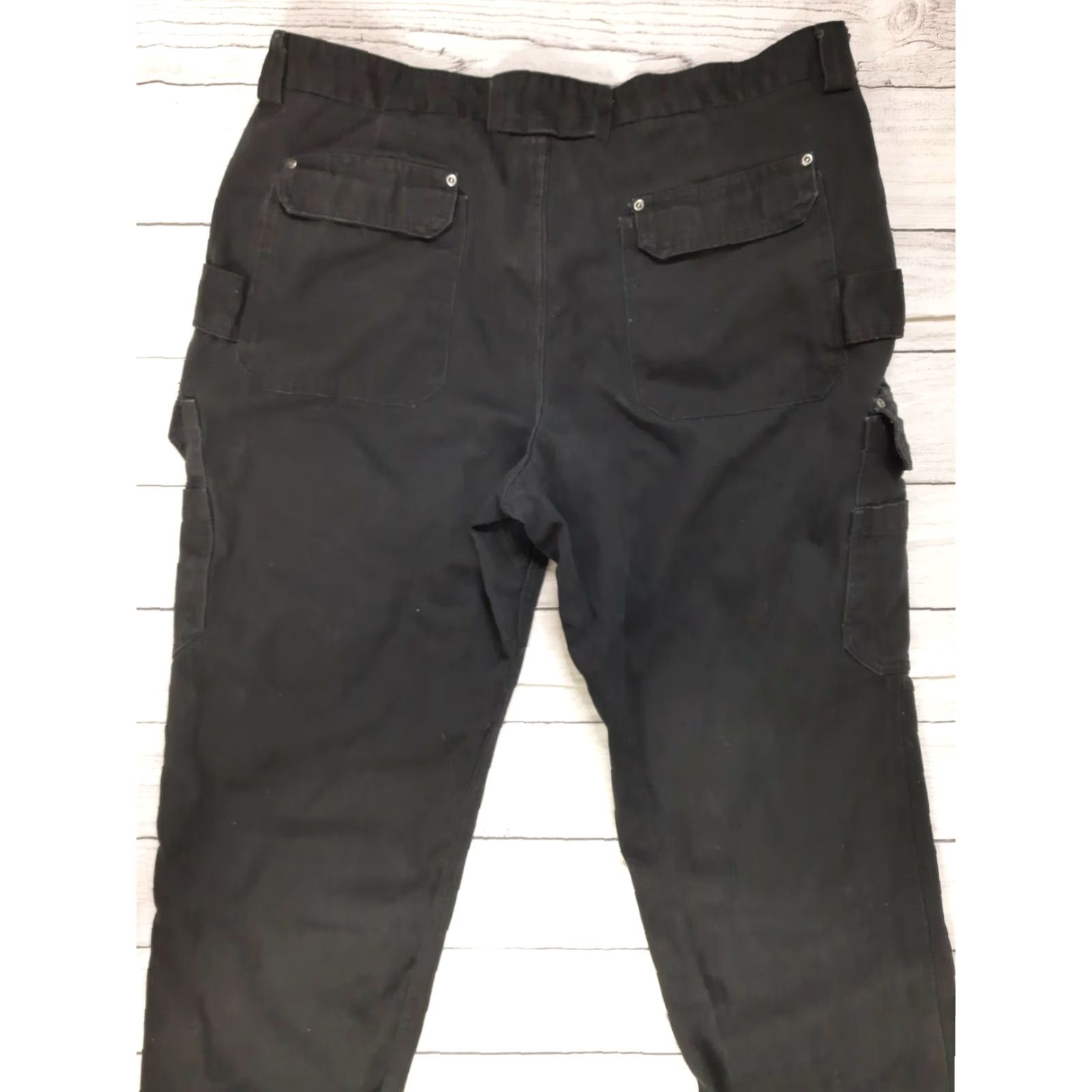 Vintage Duluth Cargo Pants Men's Black Canvas 40 x 30 Regular Caro Pocket Workwear Canvas Pants Mens Black 40x30 Size US 40 / EU 56 - 7 Thumbnail