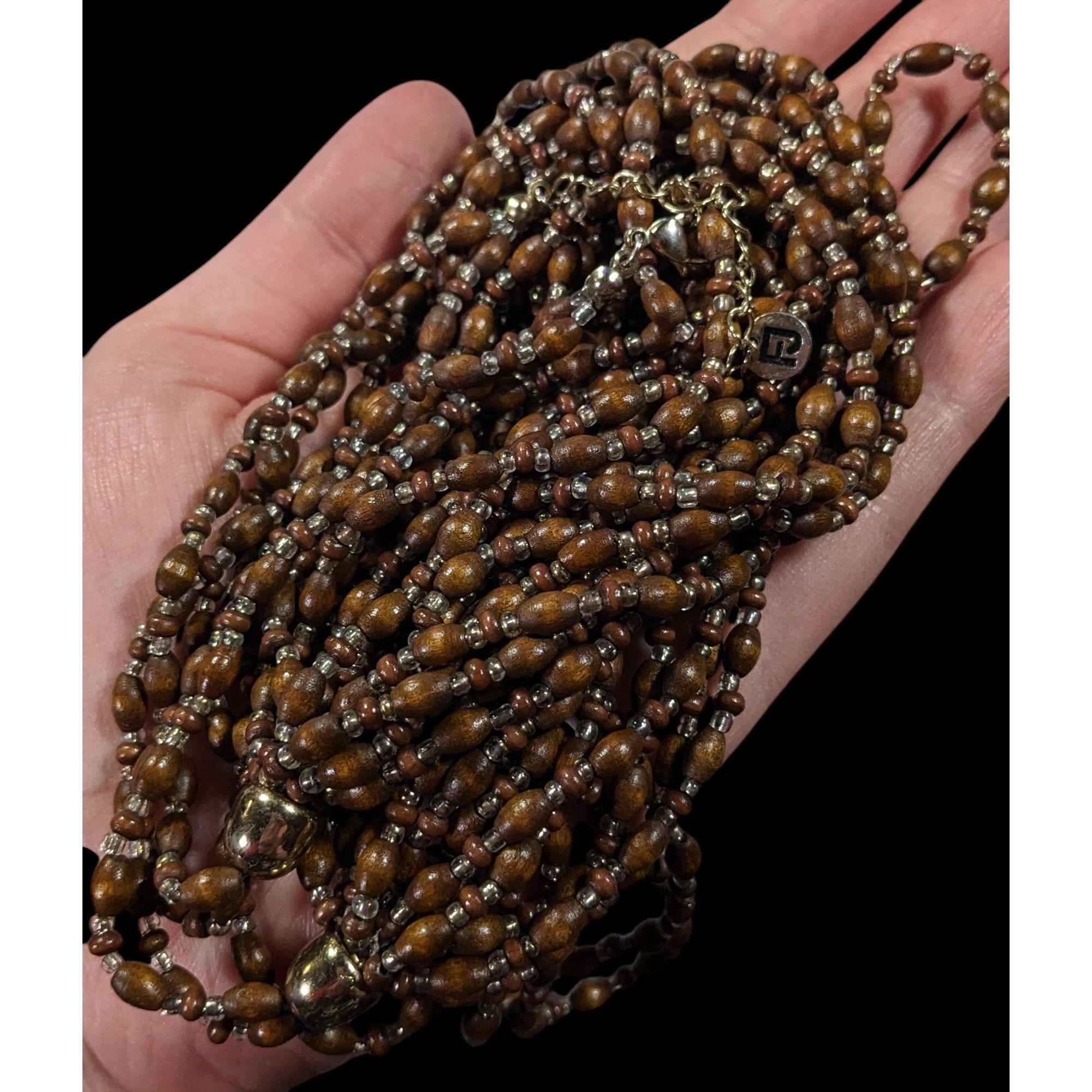 Other FJ Bohemian Brown Wood And Glass Beaded Multilayer Necklace Size ONE SIZE - 7 Thumbnail