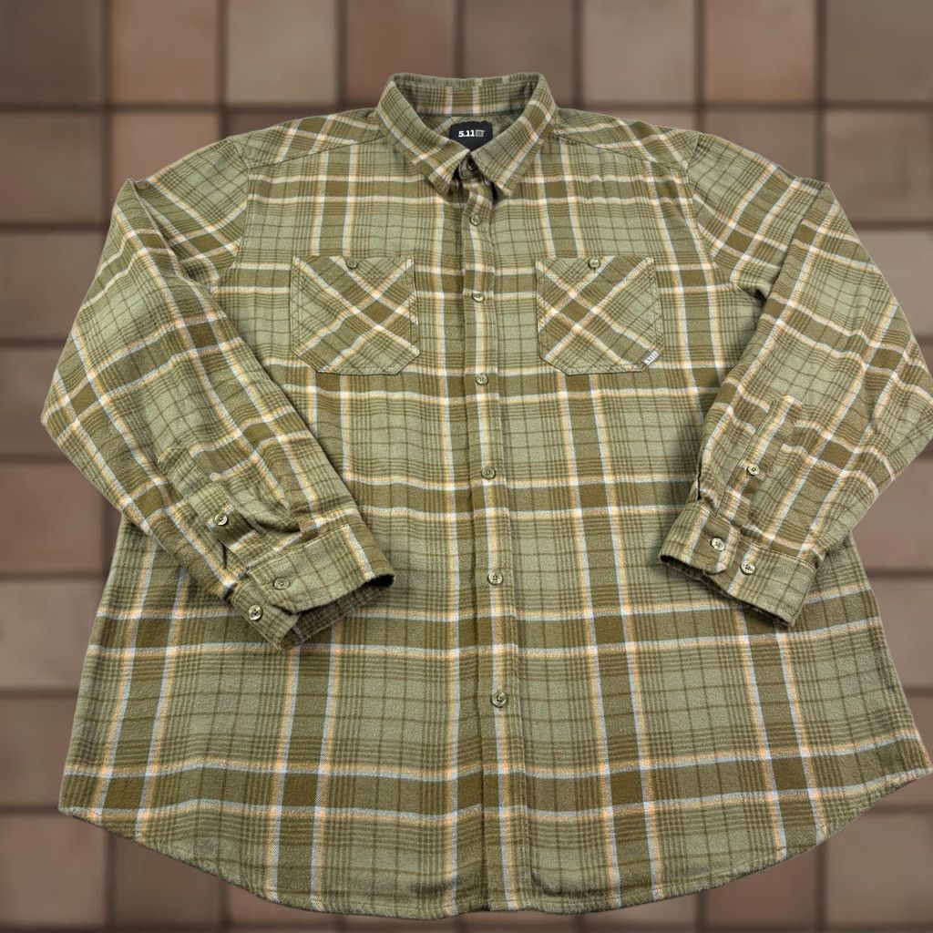 Vintage 5.11 Tactical Shirt Mens 2XL Green Plaid Flannel Button Up Workwear Casual Size US XXL / EU 58 / 5 - 1 Thumbnail