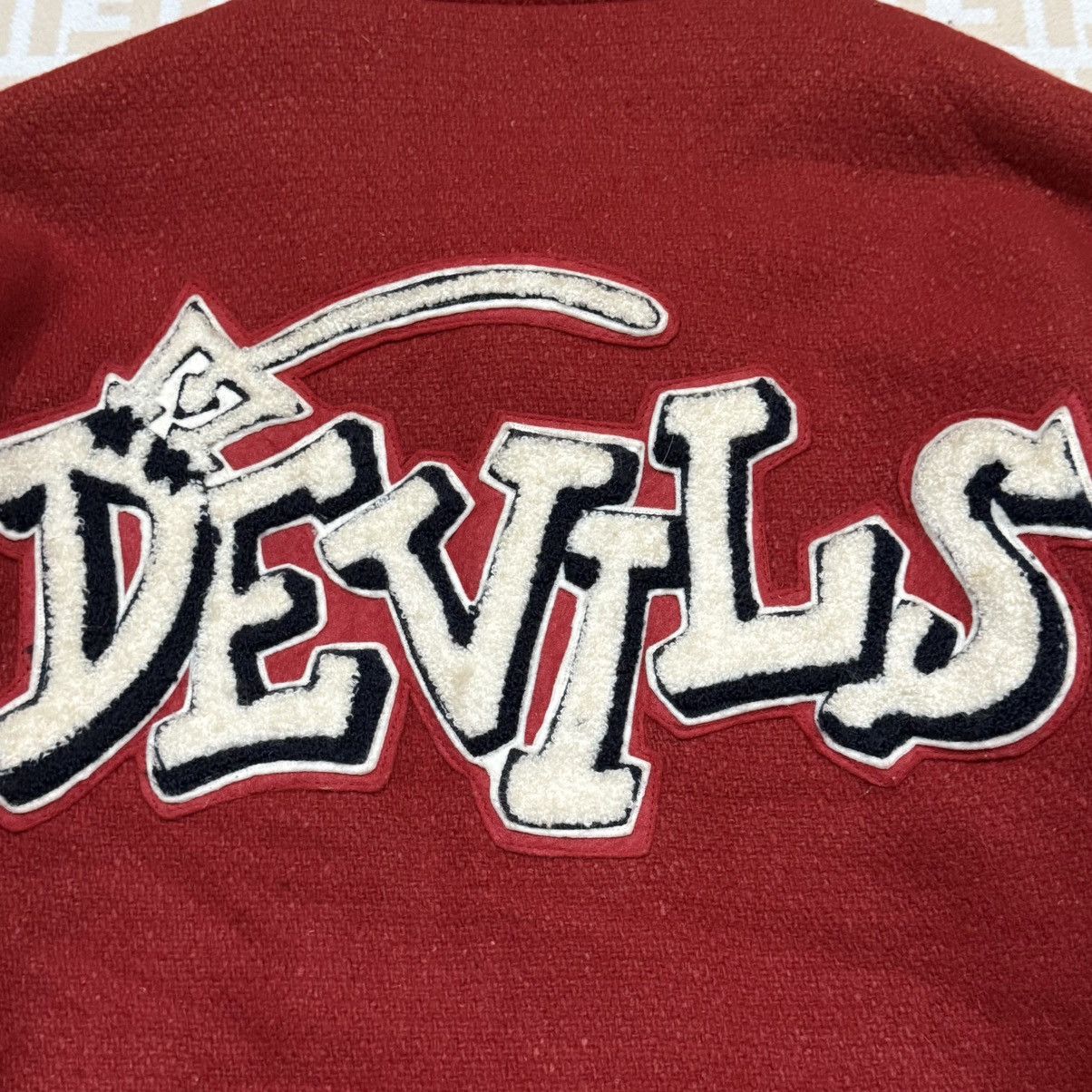 Vintage Houston Sportswear Devil Varsity Leather Jacket Size US M / EU 48-50 / 2 - 5 Thumbnail
