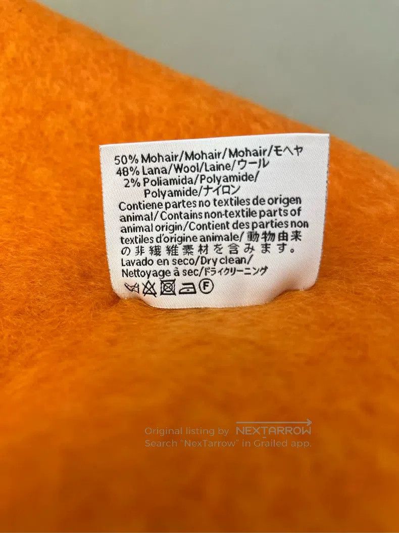 Loewe Loewe Cashmere and Mohair Orange Leather Patch Scarf Size ONE SIZE - 9 Thumbnail