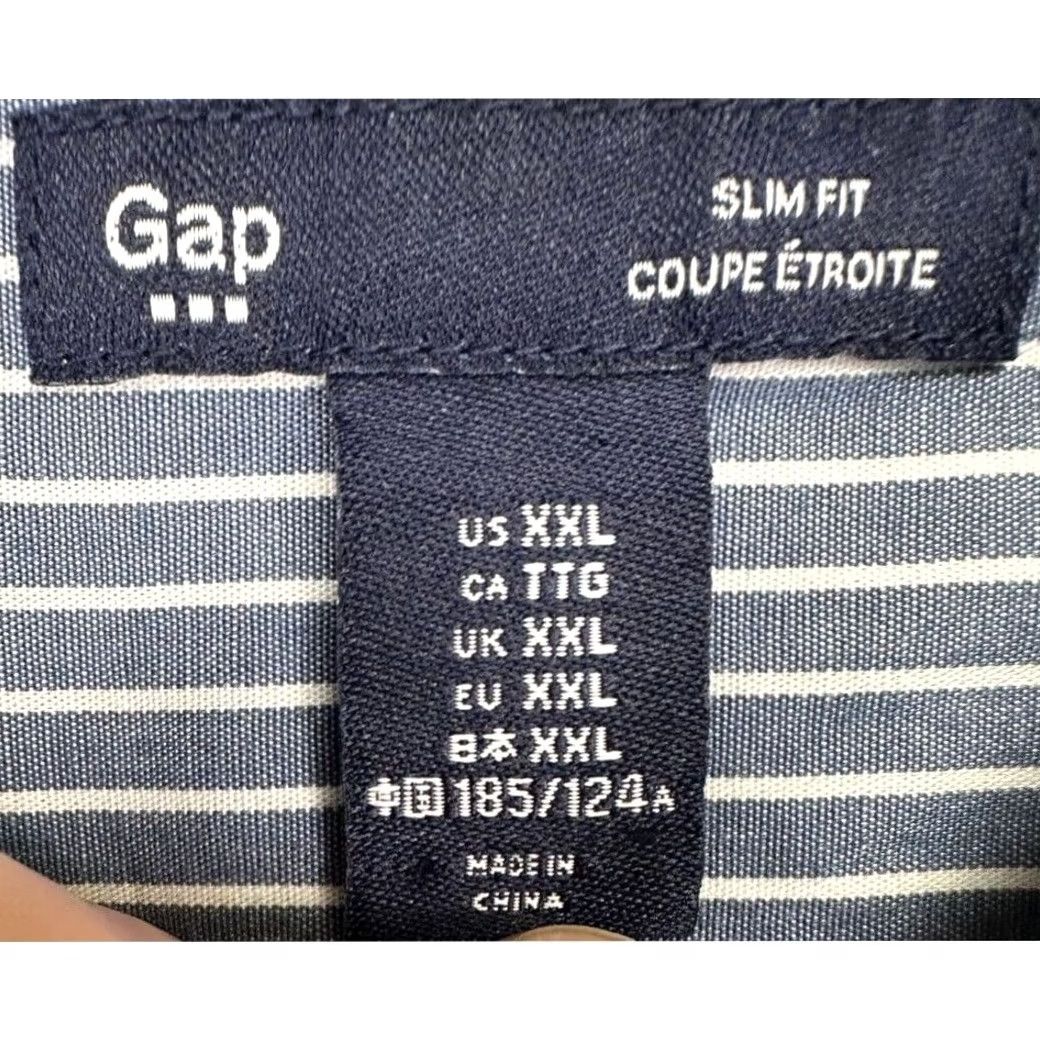 Gap VINTAGE? No — Gap Button Up Shirt Mens 2XL Blue Pencil Striped Slim Fit Long Sleeve NEW Size US XXL / EU 58 / 5 - 4 Thumbnail
