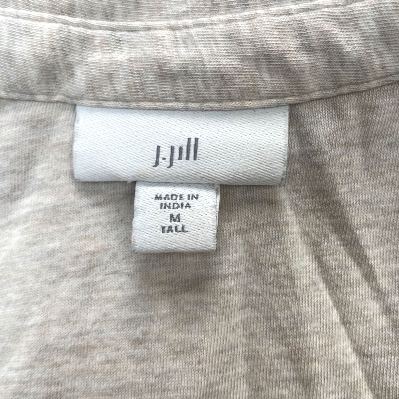 J. Jill J Jill Womens Medium Tall Beige Knit Button-Up Shirt Size M / US 6-8 / IT 42-44 - 3 Thumbnail
