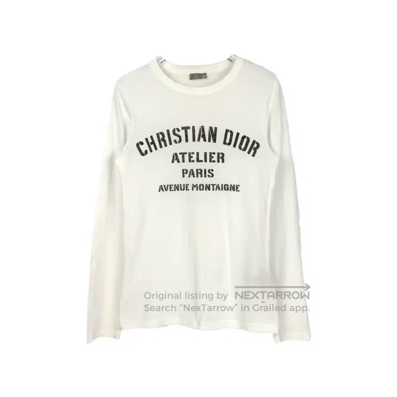 Dior Dior White slogan logo long sleeves Size US S / EU 44-46 / 1 - 1 Thumbnail